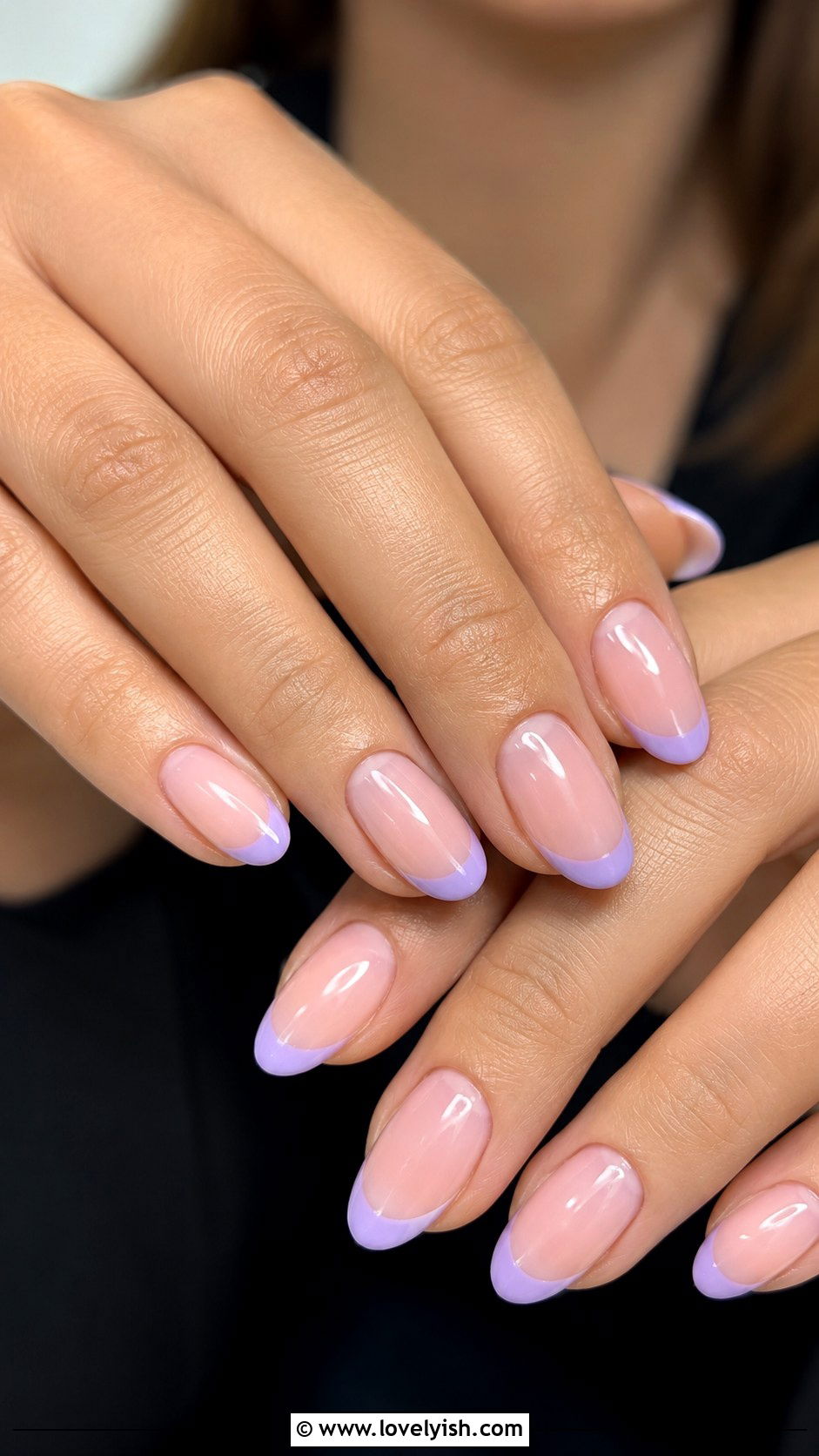 Soft Lavender French Manicure Nails - 50 baby shower nails - 50 baby shower nails