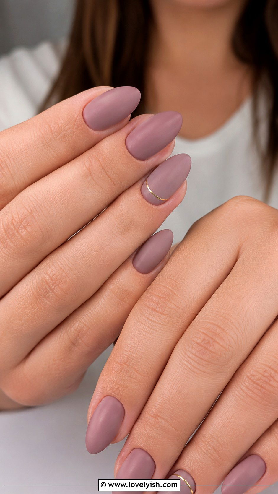 Soft Mauve Almond Nails - 50 may nails - 50 may nails