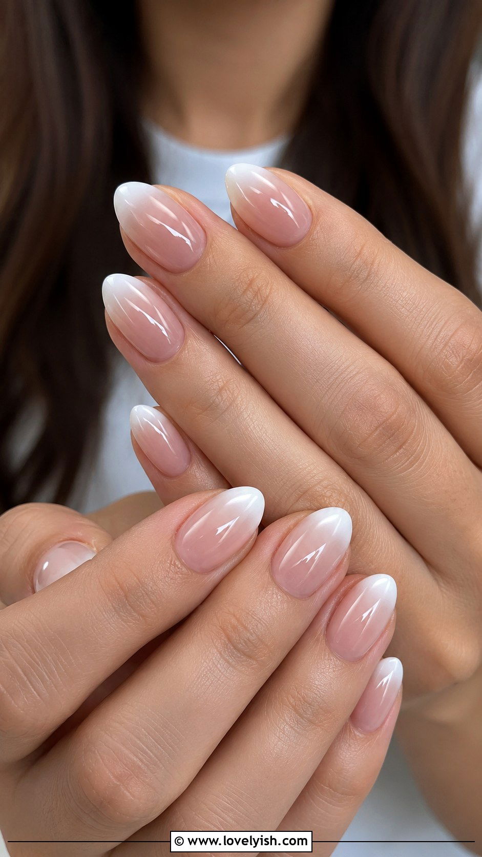 Soft Neutral Ombre French Tip Almond Nails - 50 work appropriate nails - 50 work appropriate nails