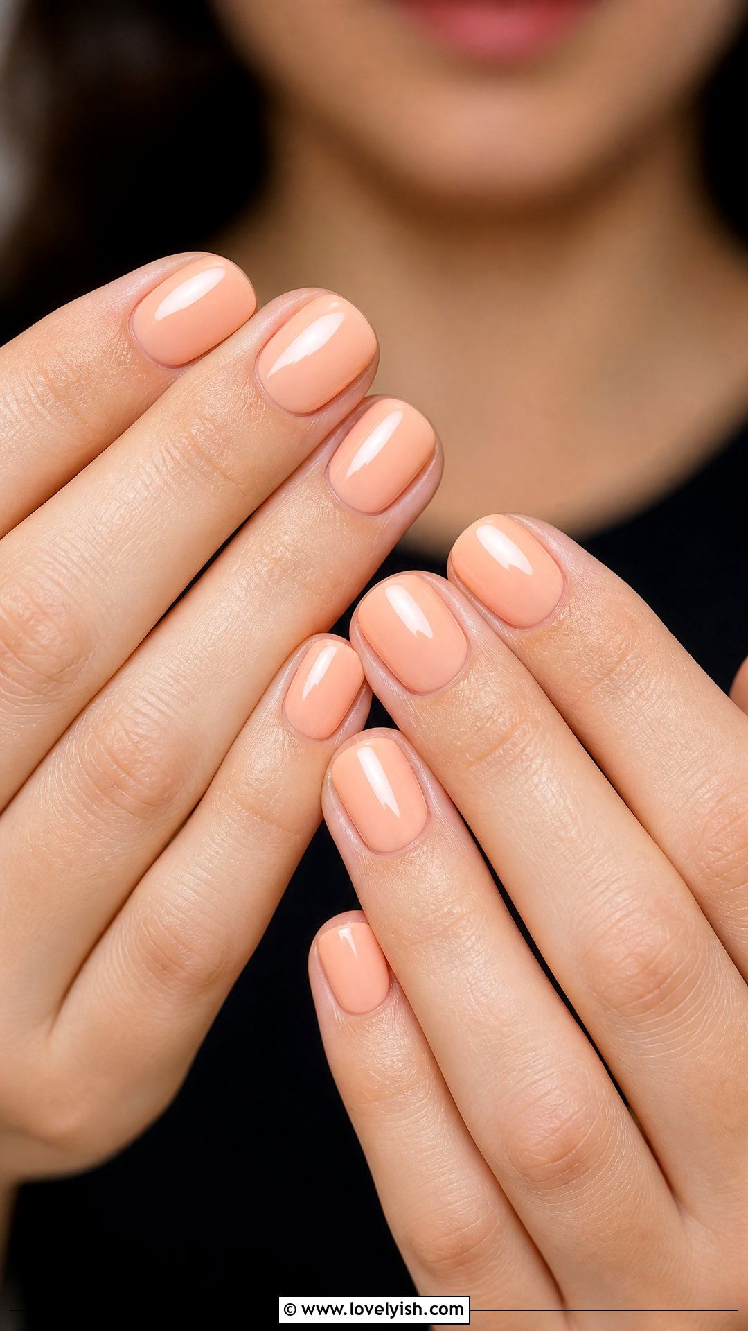 Soft Peach Glossy Nails - 50 classic nail designs - 50 classic nail designs