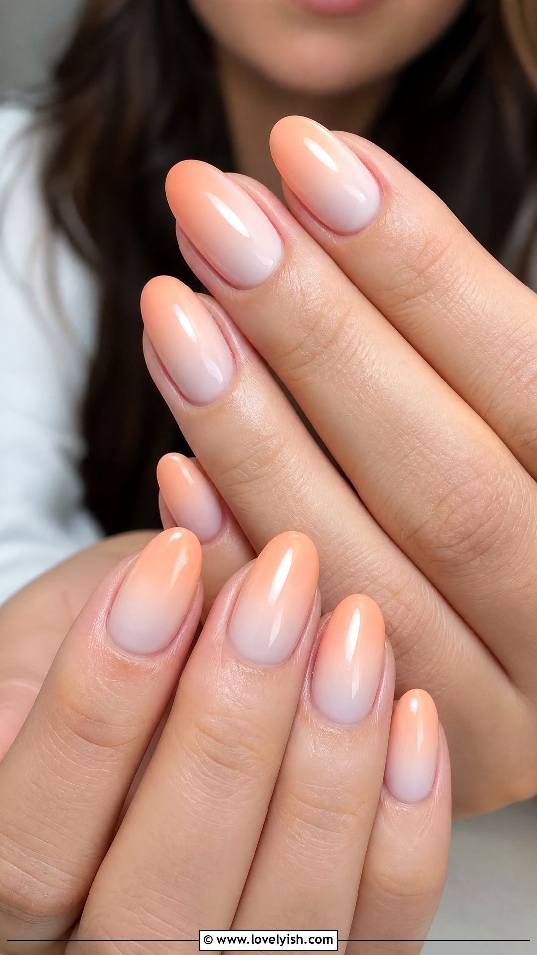 Soft Peach Ombre Nails - 50 easy spring nail designs - 50 easy spring nail designs