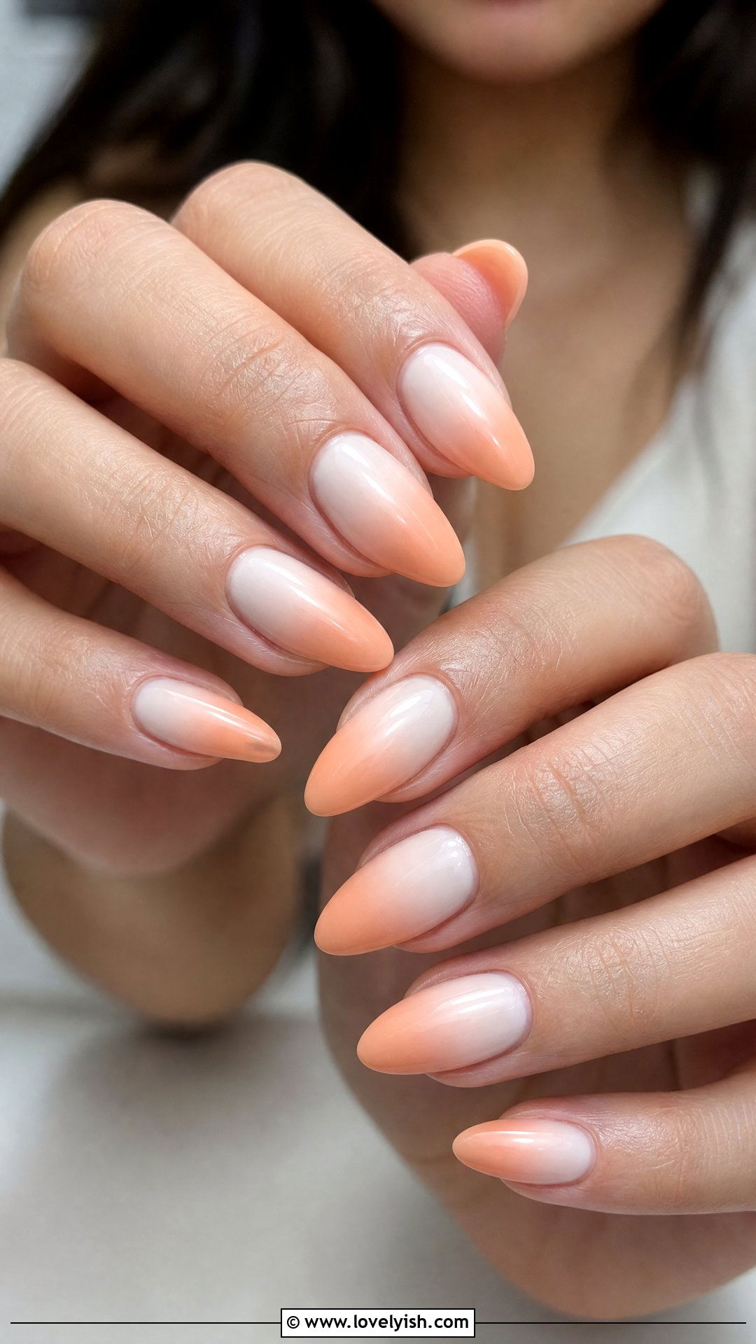 Soft Peach Ombre Nails - 50 simple spring nail designs - 50 simple spring nail designs