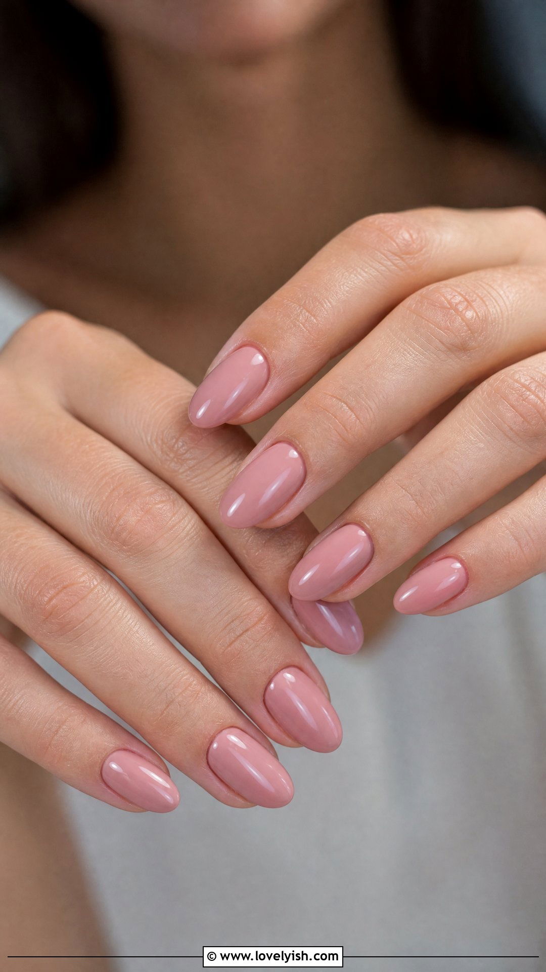 Soft Pink Almond Nails with Glossy Finish - 50 work appropriate nails - 50 work appropriate nails
