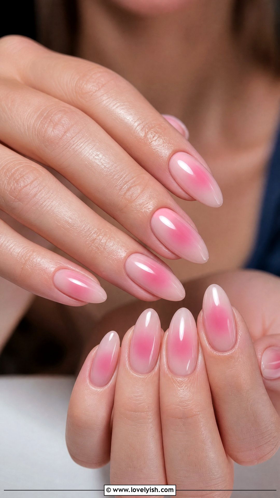 Soft Pink Aura Nails - 50 easy spring nail designs - 50 easy spring nail designs