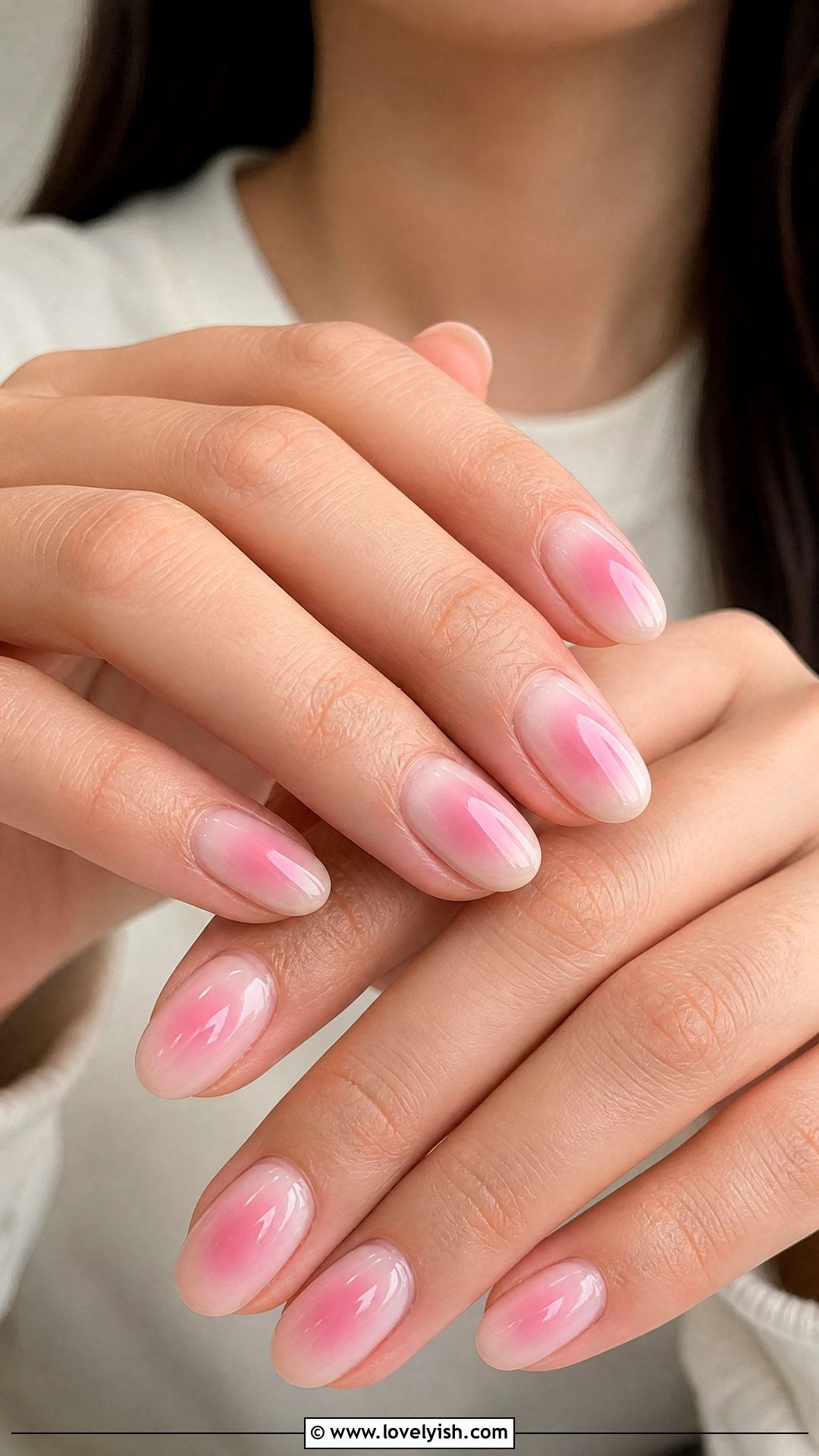 Soft Pink Aura Nails - 50 medium nails - 50 medium nails