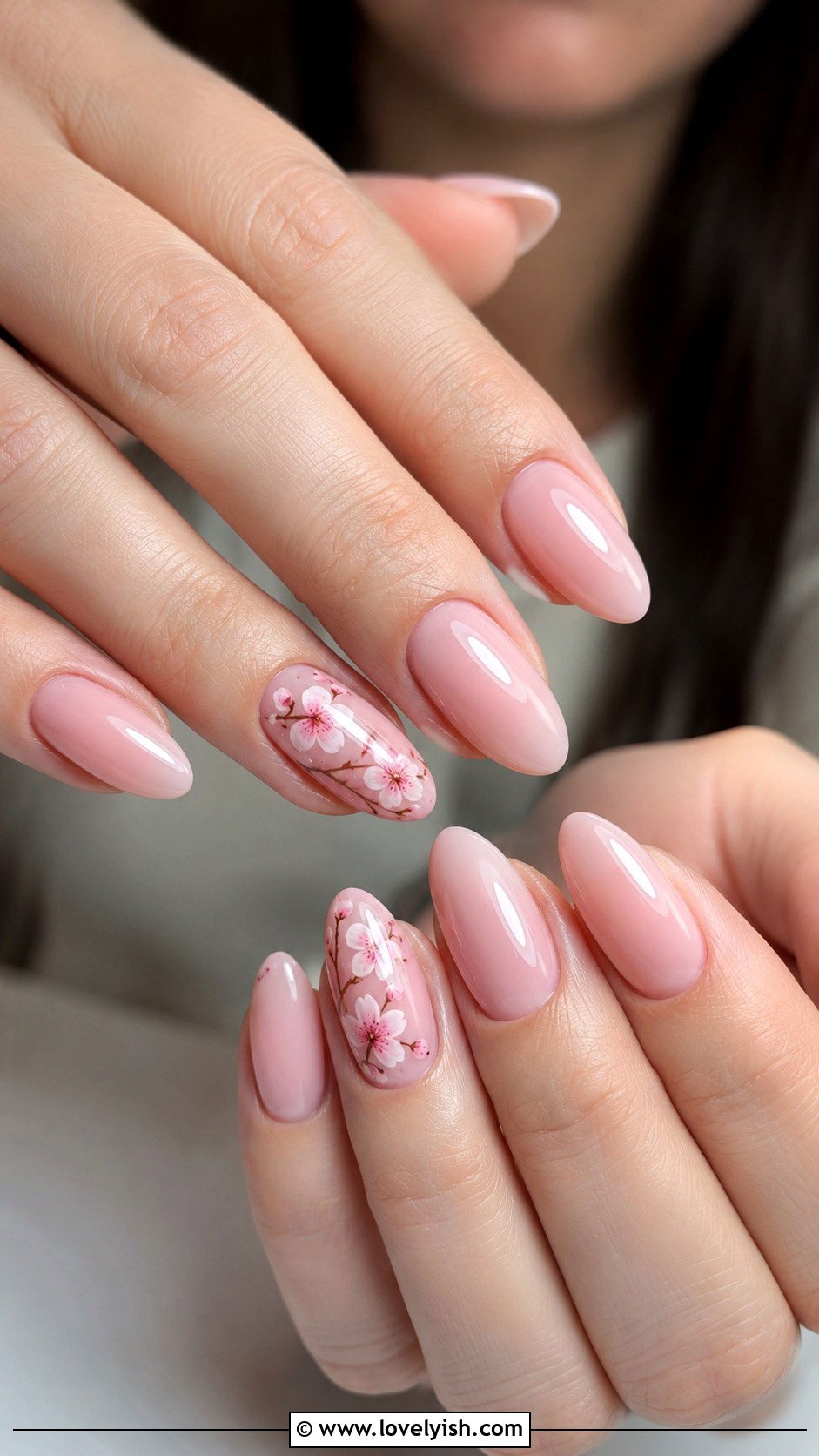 Soft Pink Cherry Blossom Nails - 25 easter nails design ideas - 25 easter nails design ideas