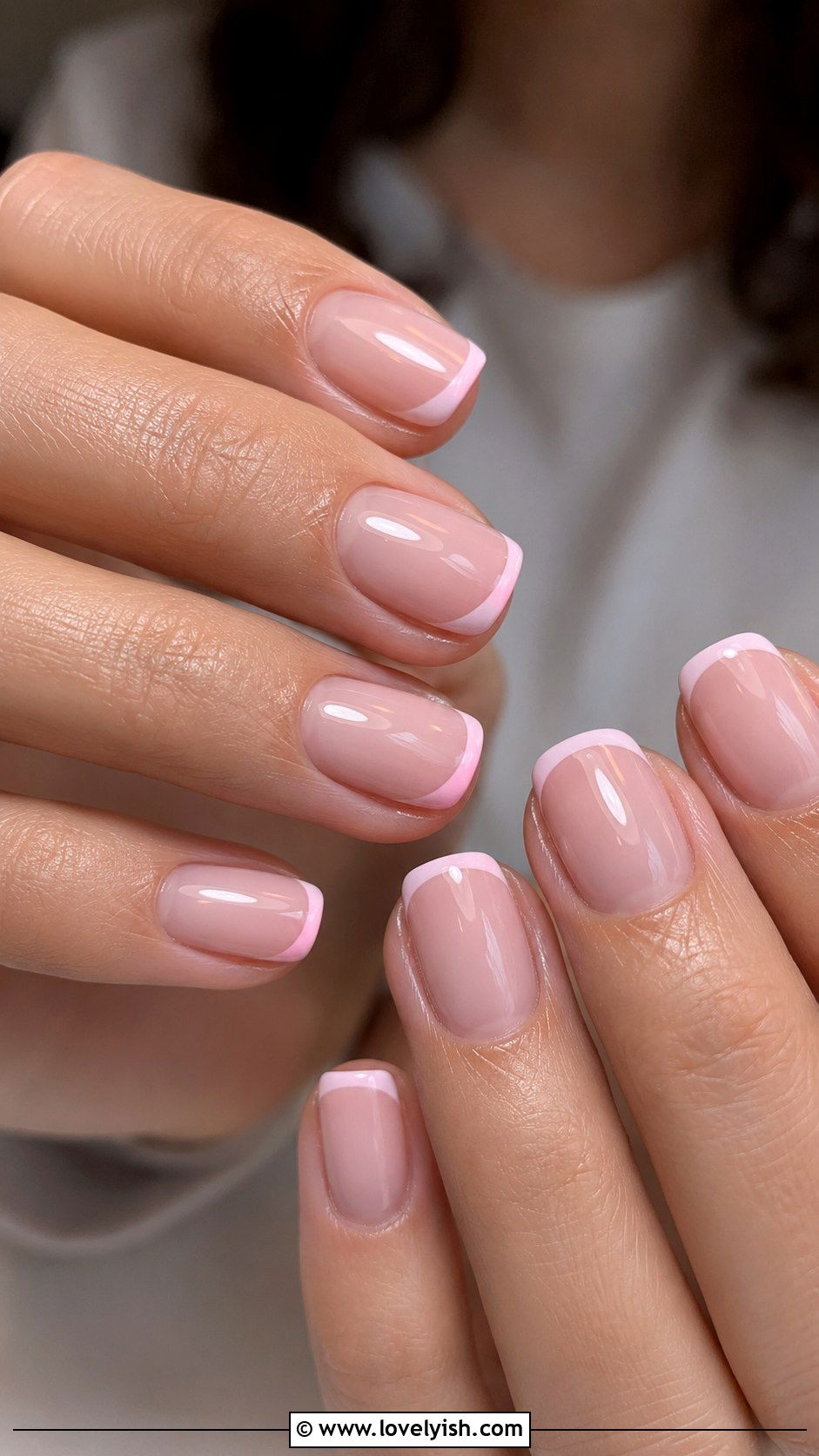 Soft Pink French Tip Nail Design - 45 cute nail designs - 45 cute nail designs