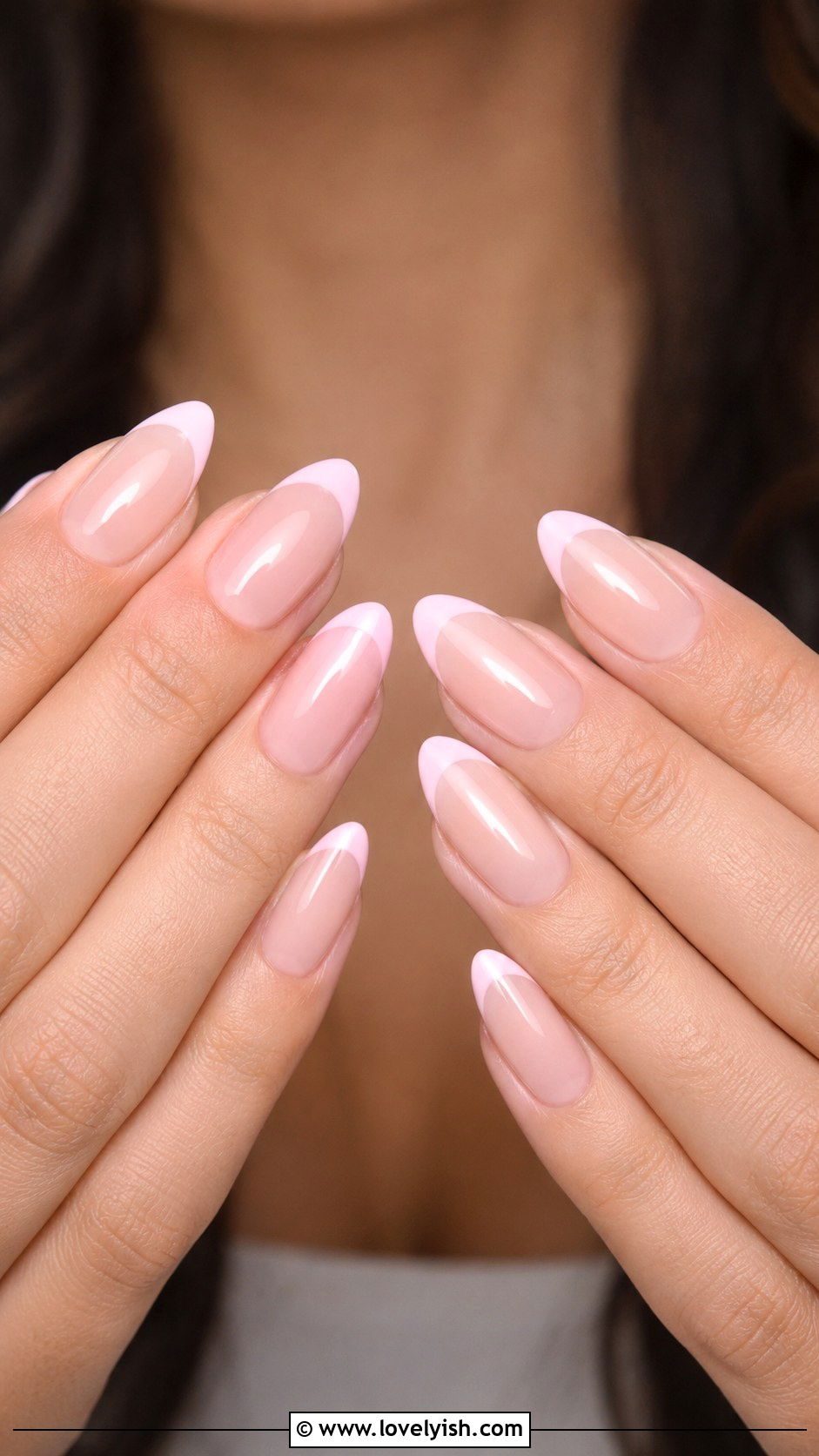 Soft Pink French Tip Nails - 44 nails design - 44 nails design