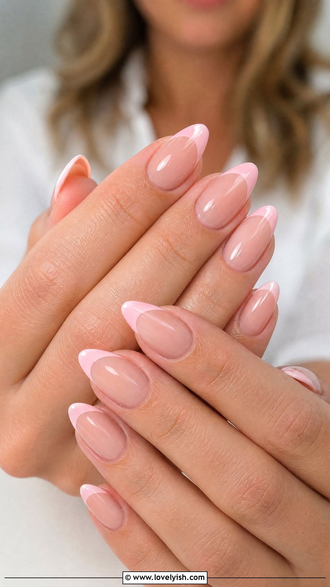 Soft Pink French Tip Nails - 50 classy spring nail designs - 50 classy spring nail designs