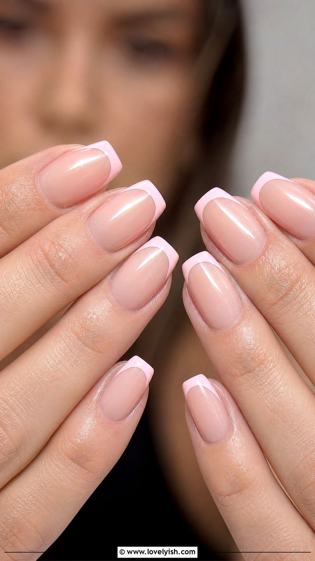 Soft Pink French Tip Short Coffin Nails - 50 short coffin nails - 50 short coffin nails