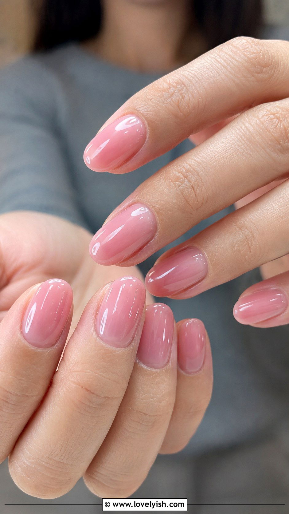 Soft Pink Jelly Nails with Sheer Gloss - 50 unique nail designs - 50 unique nail designs