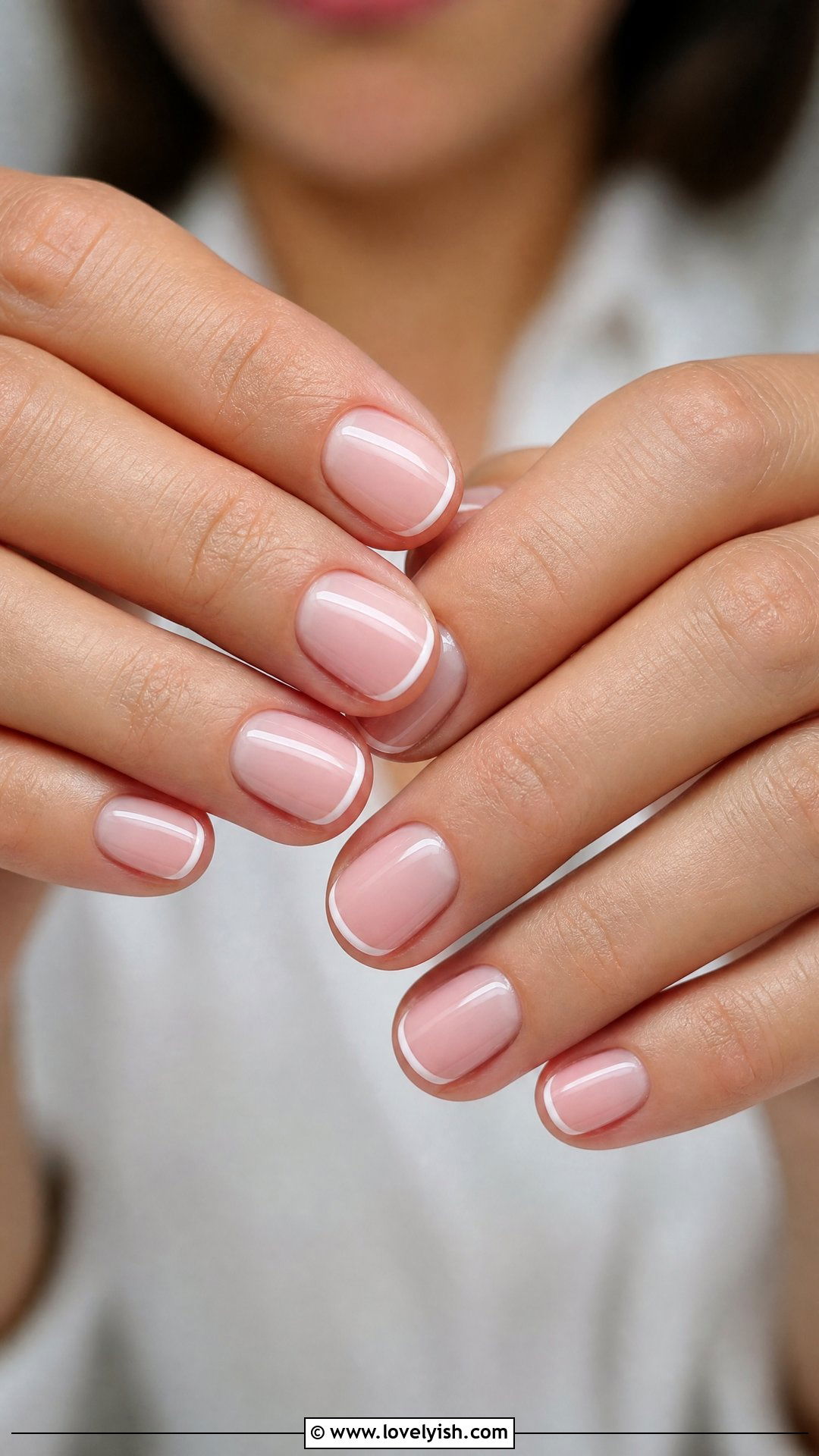 Soft Pink Micro French Tip Short Nails - 50 classy short nail designs - 50 classy short nail designs