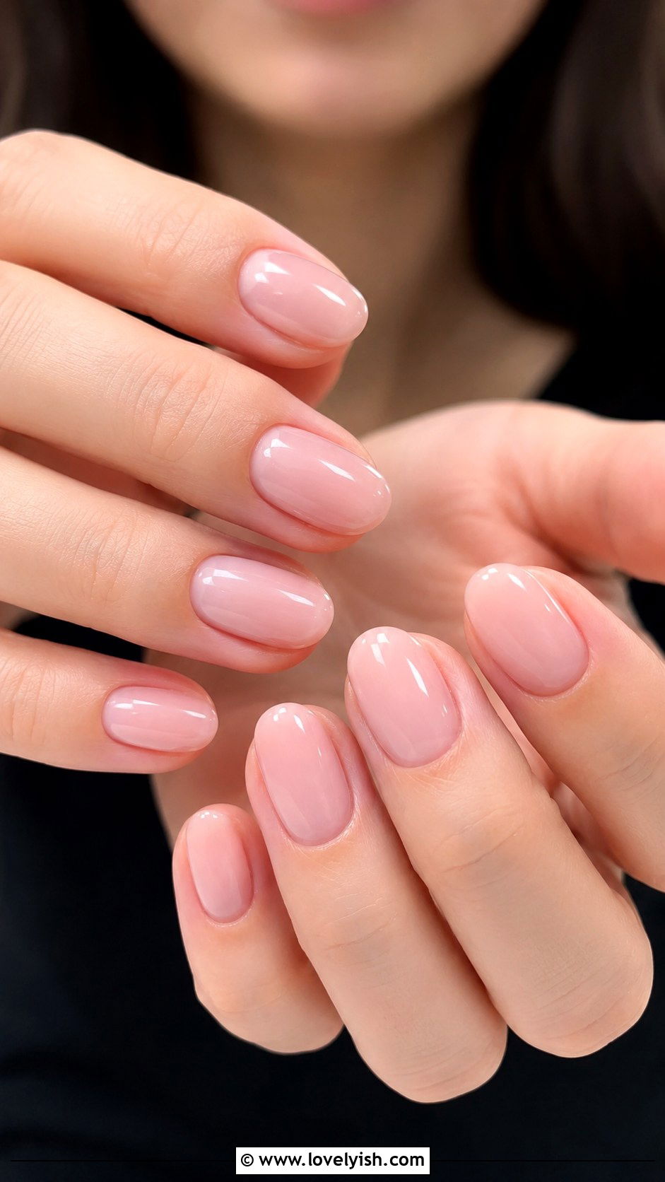 Soft Pink Milky Glossy Nails - 50 back to school nails - 50 back to school nails