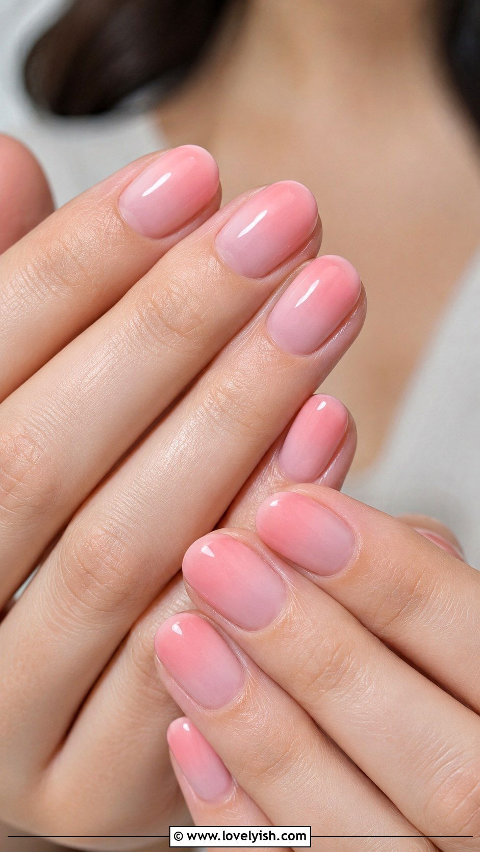 Soft Pink Ombre Gel Nails Short - 50 work appropriate nails - 50 work appropriate nails
