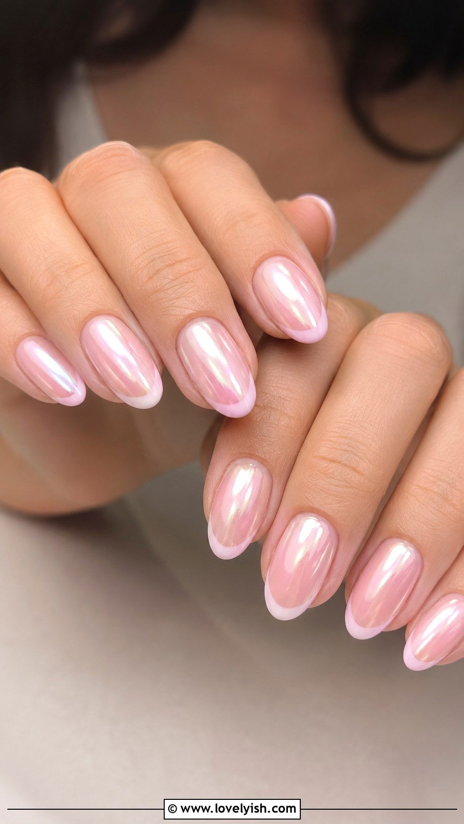 Soft Pink Pearl French Birthday Nails - 50 birthday nails - 50 birthday nails