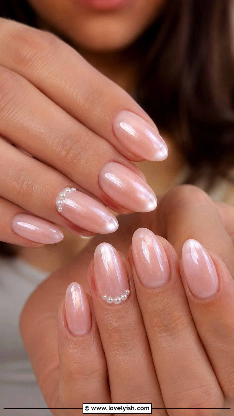 Soft Pink Pearl Nails - 50 luxury nails - 50 luxury nails