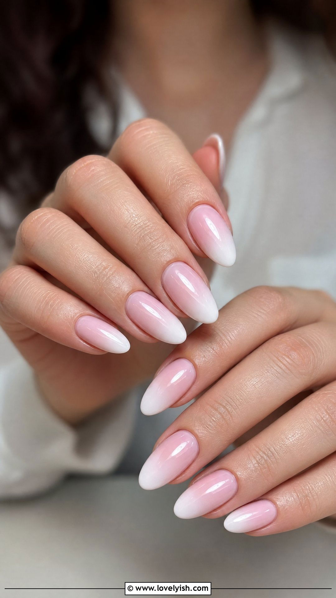 Soft Pink and White Ombre Wedding Nails - 50 classic wedding nails - 50 classic wedding nails