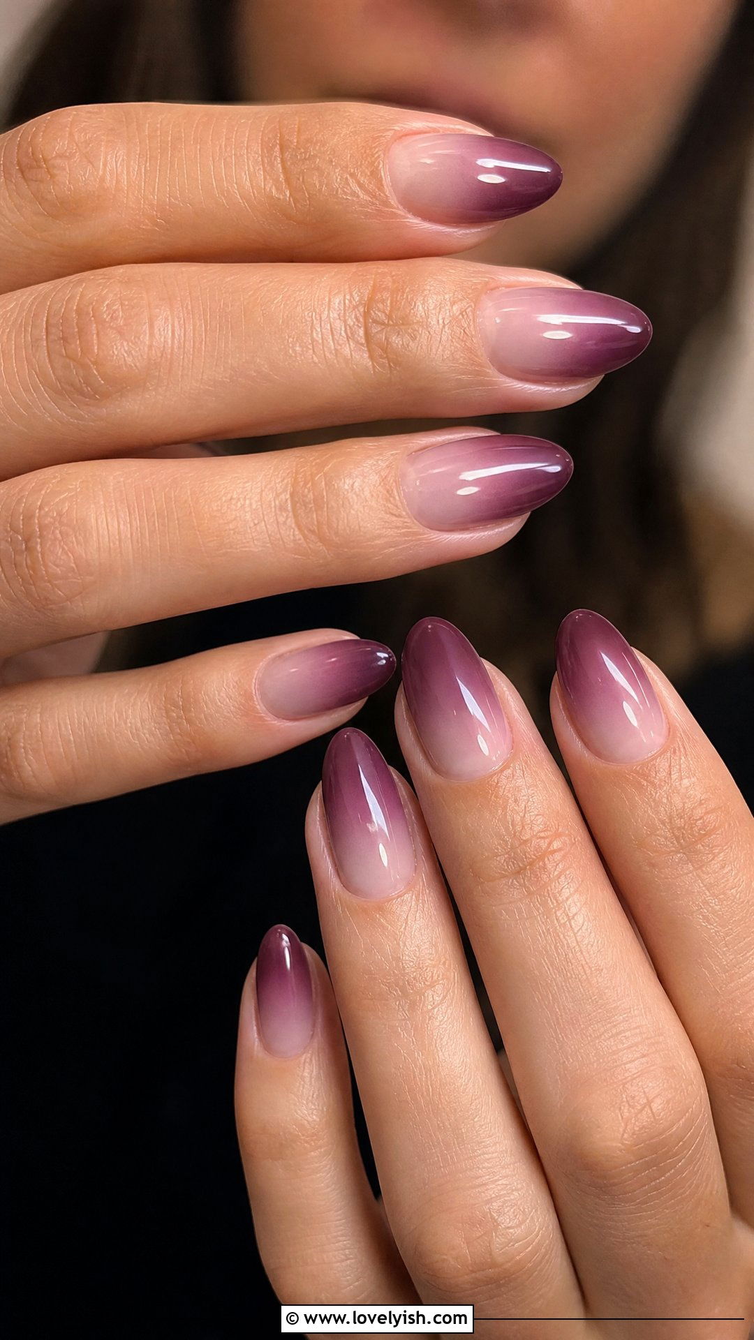 Soft Plum Ombre Nails - 50 pictures of nail designs - 50 pictures of nail designs
