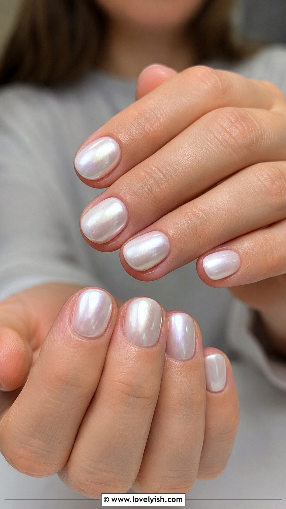 Soft White Chrome Nails for Short Nails - 50 white chrome nails - 50 white chrome nails