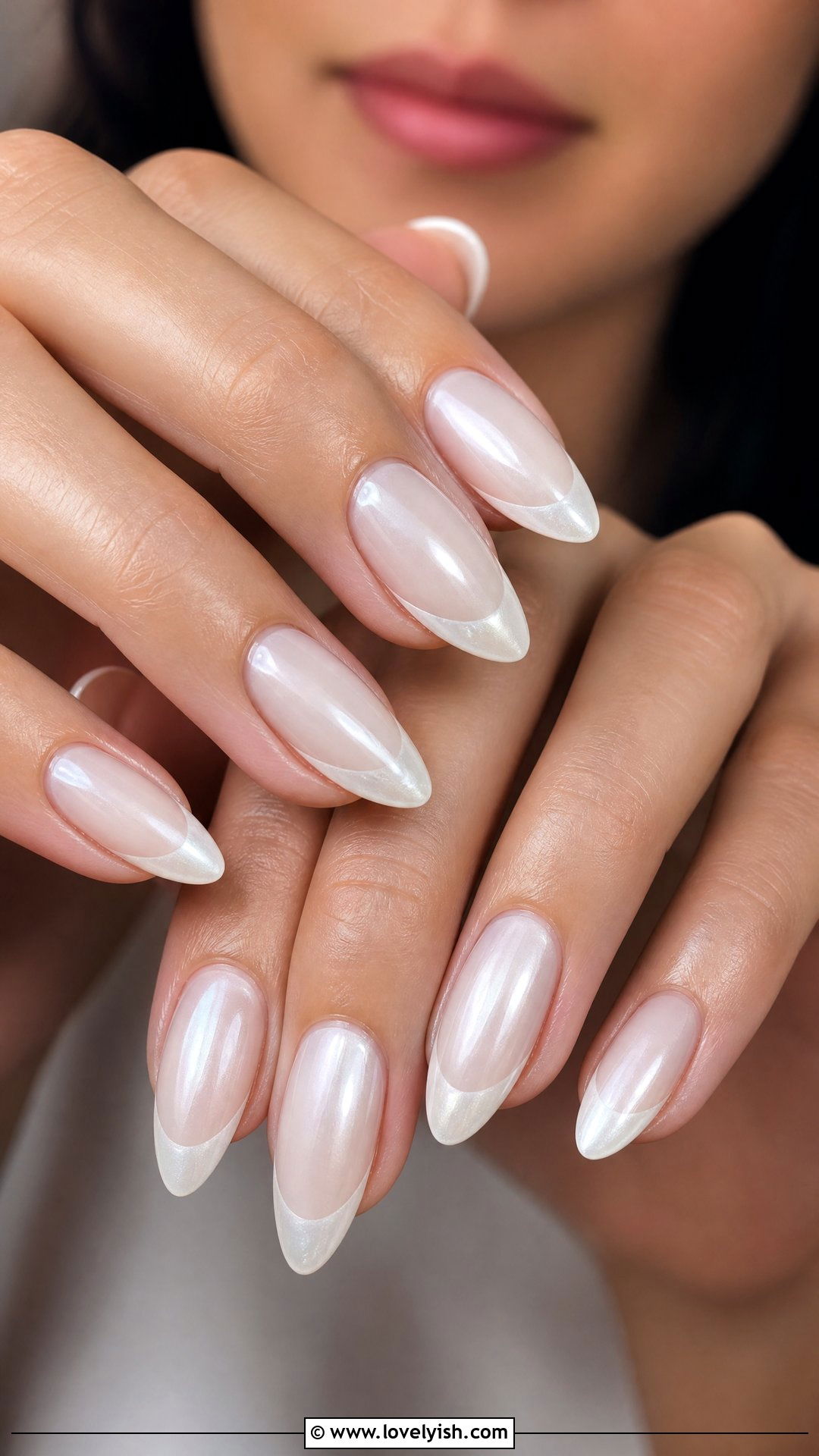 Soft White Pearl Tip Nails - 50 elegant nails - 50 elegant nails