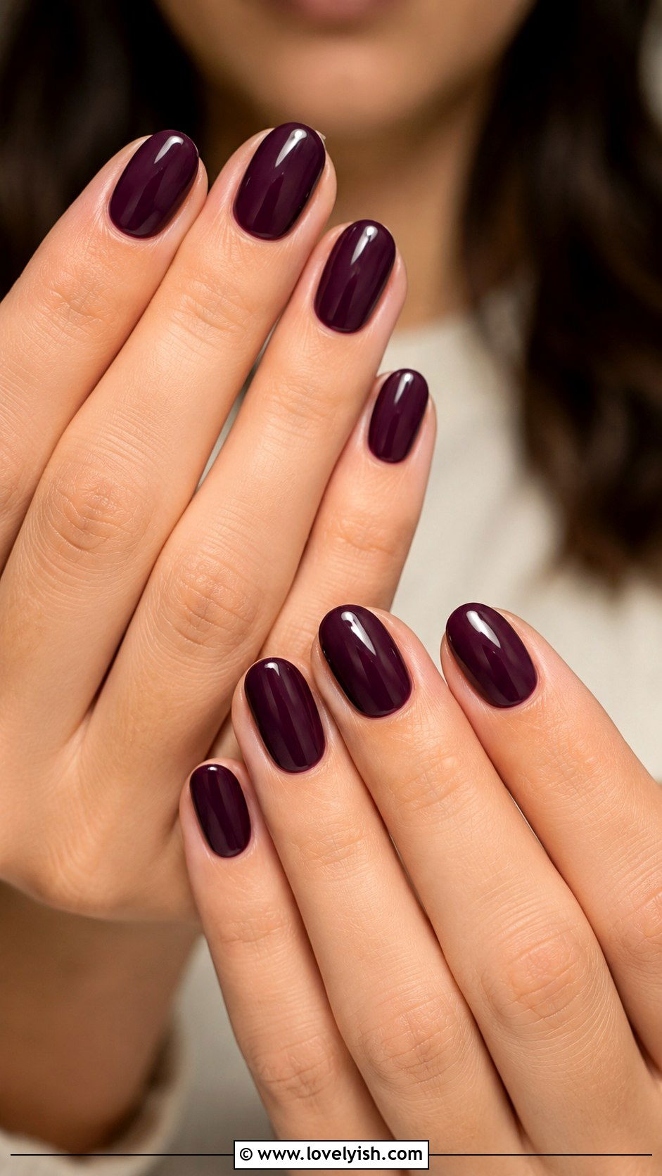 Solid Eggplant Nails - 33 purple nail design ideas - 33 purple nail design ideas