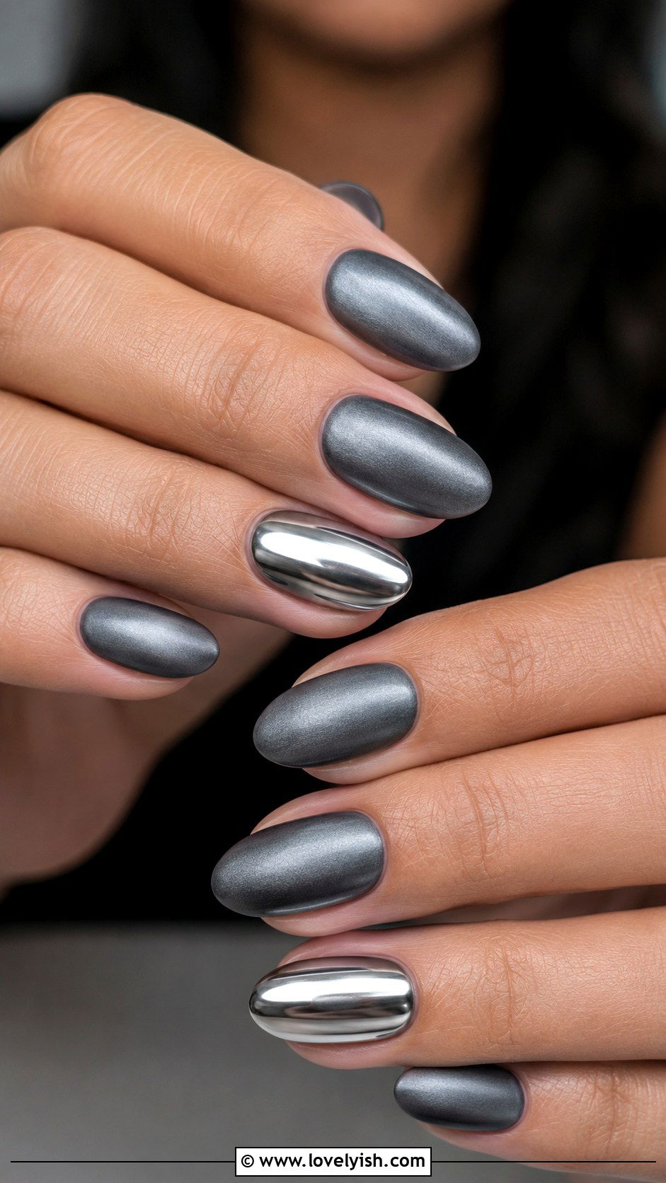 Space Gray Oval Nails - 50 oval nails - 50 oval nails
