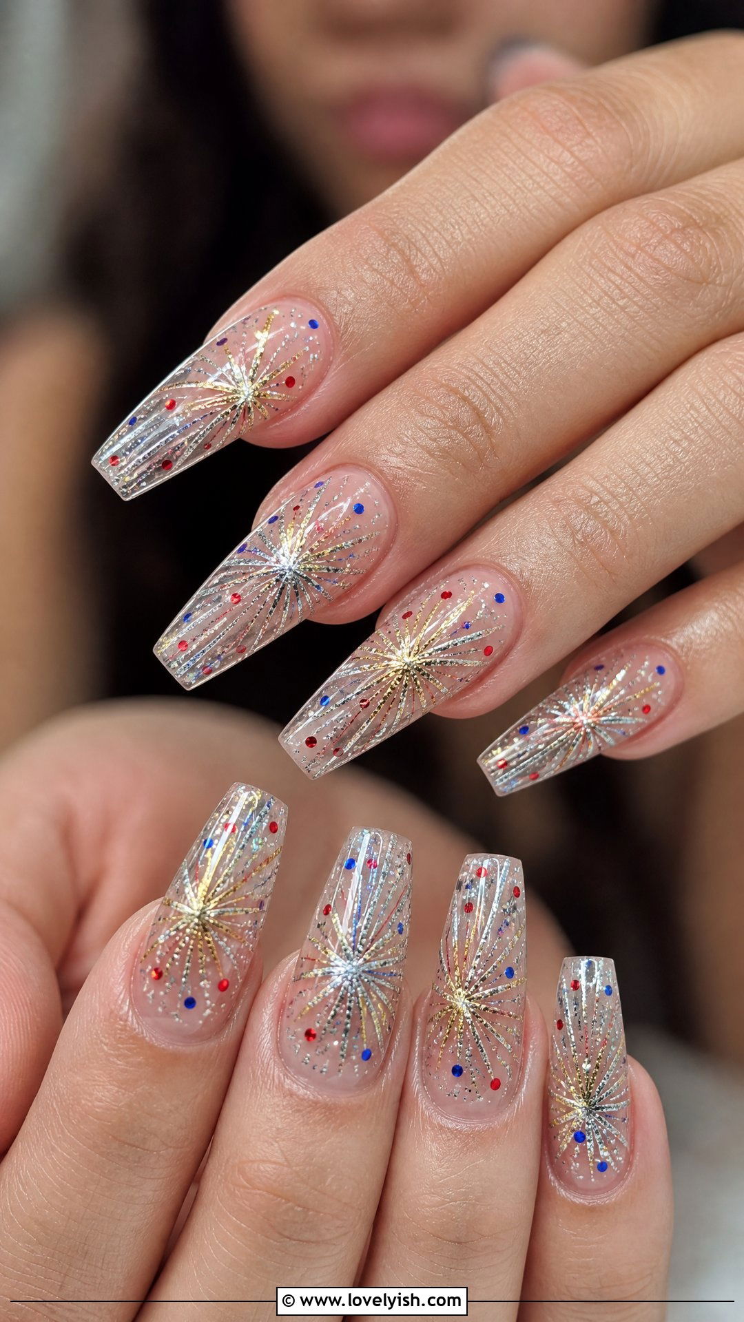 Sparkler Firework Nails - 25 4th of july nail art ideas - 25 4th of july nail art ideas