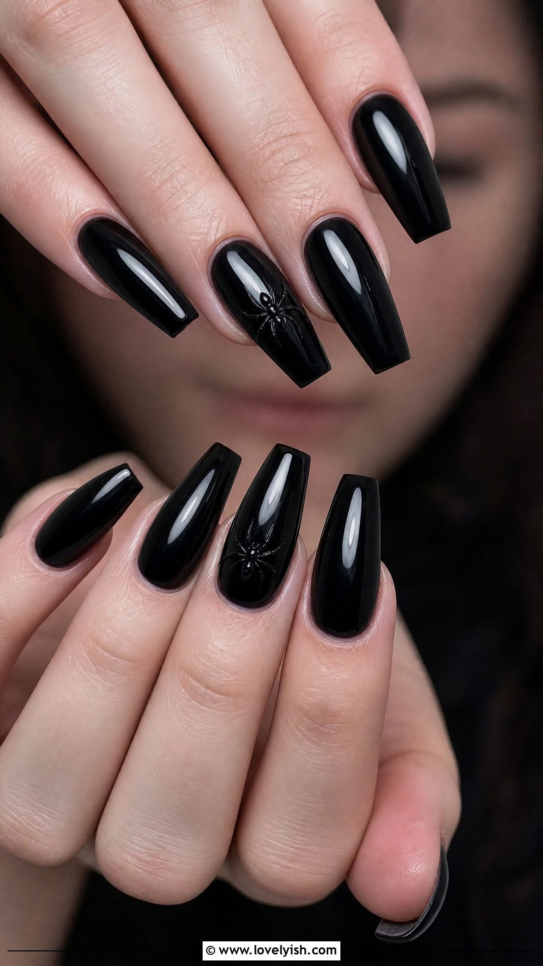 Spider Accent Nails - 50 goth nails - 50 goth nails