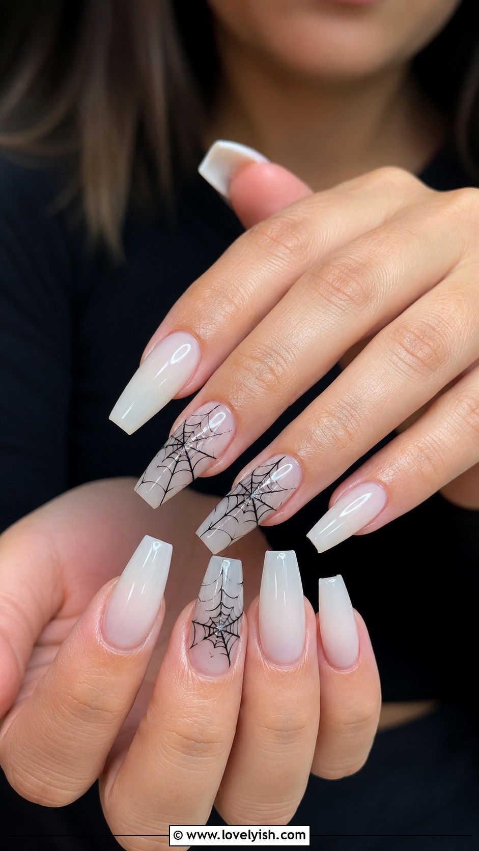 Spiderweb Accent Nails - 25 edgy nail designs - 25 edgy nail designs