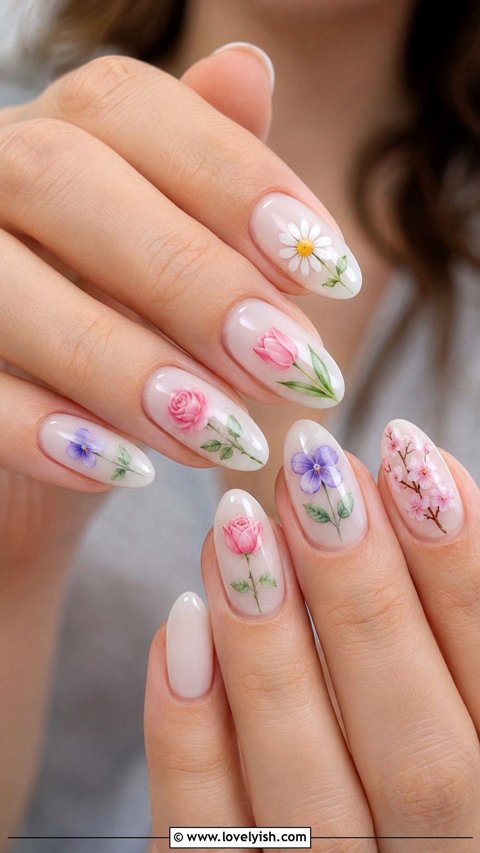 Spring Garden Multi Color Nails - 50 april nail designs - 50 april nail designs