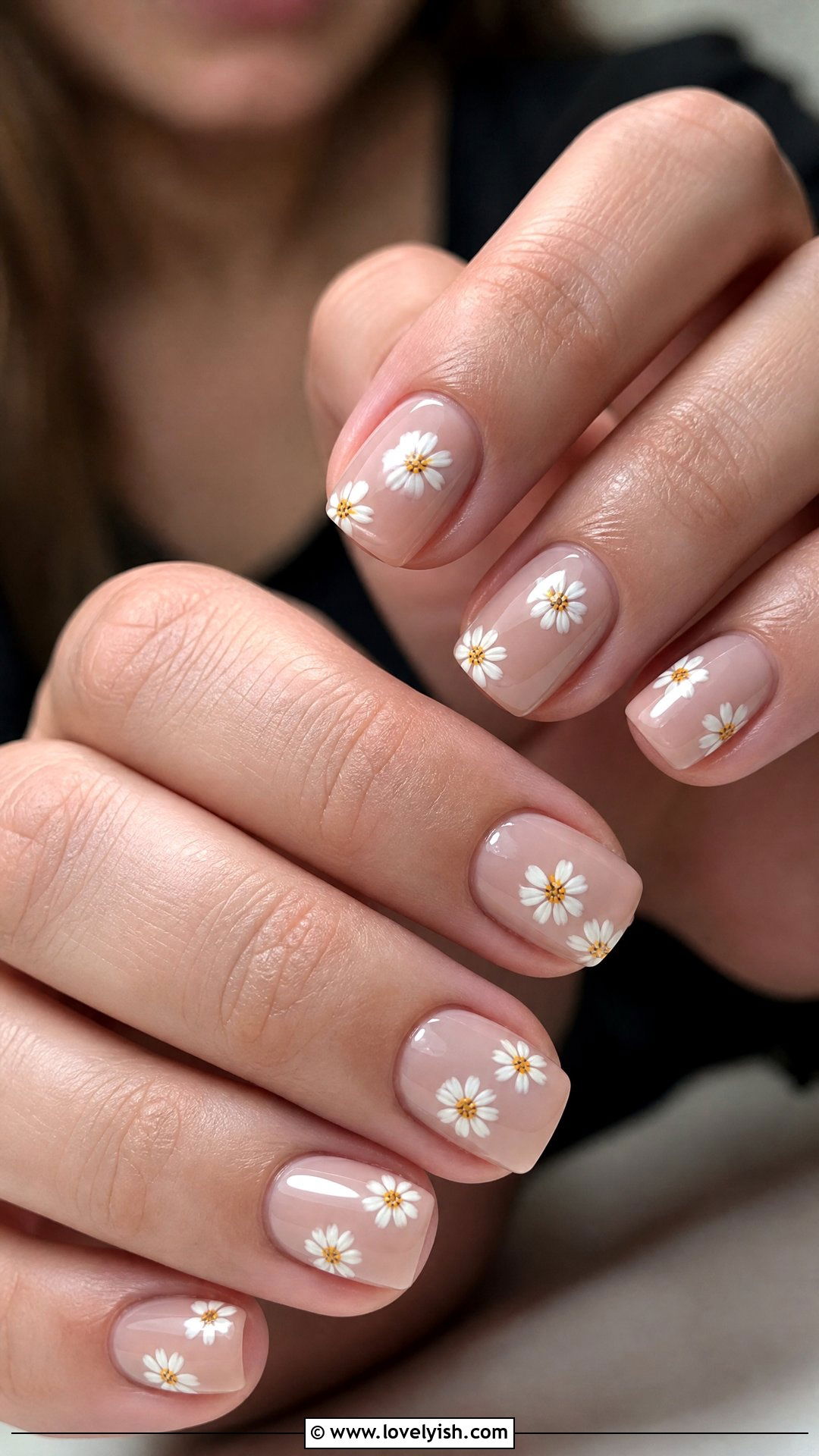 Square Short Daisy Nails - 50 daisy nails - 50 daisy nails