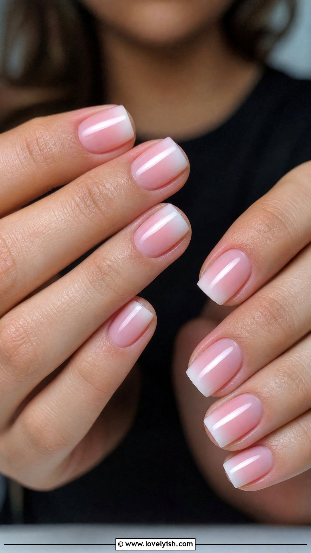 Square Tip Pink Ombre French Nails - 50 ombre french nails - 50 ombre french nails