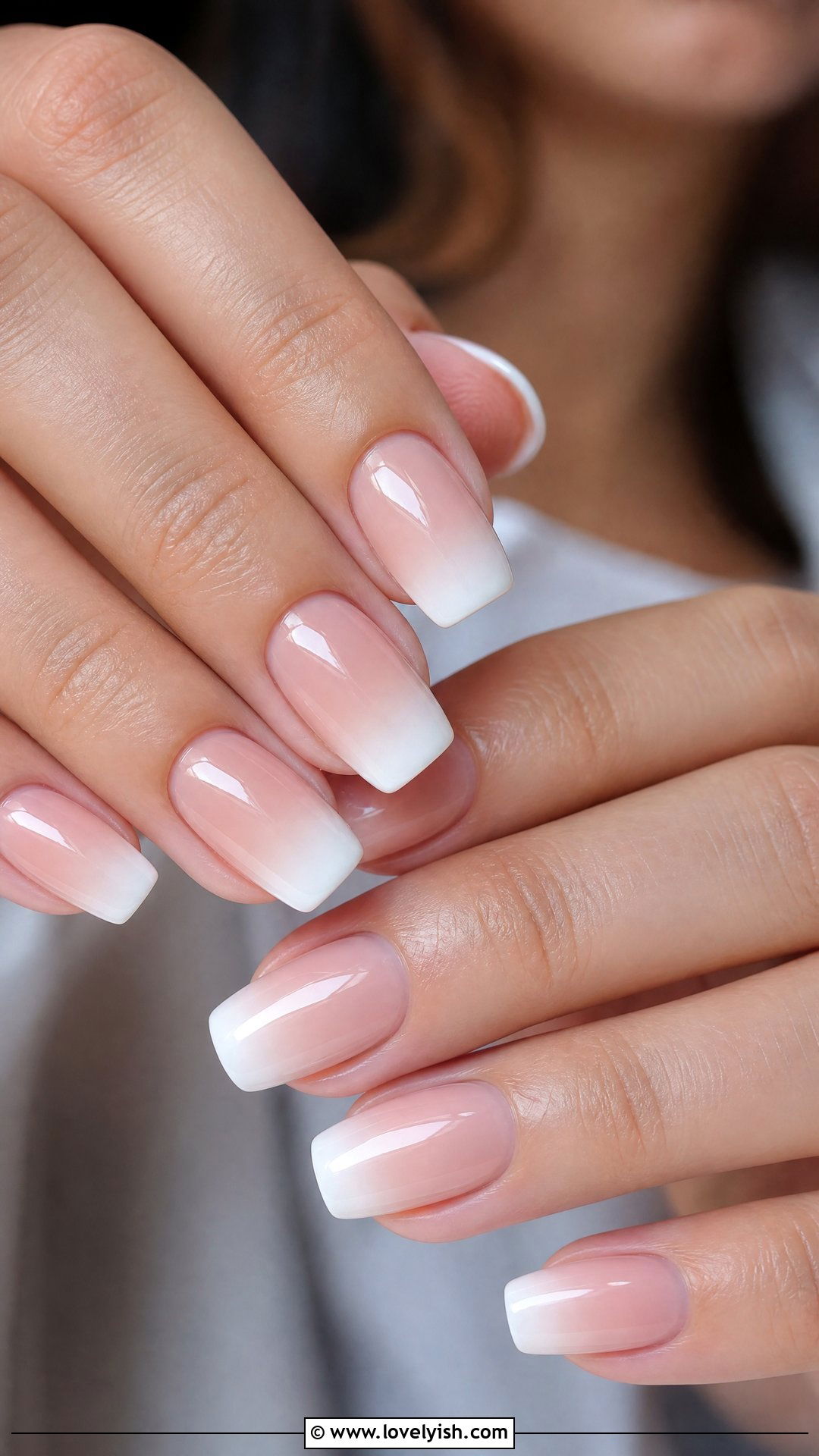 Squoval French Ombre - 50 french ombre nails - 50 french ombre nails