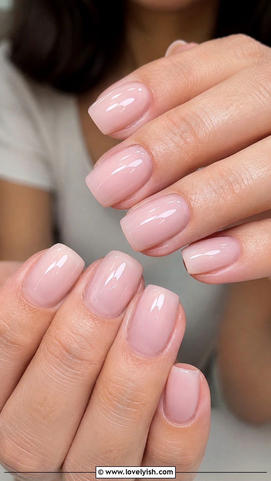 Squoval Nails in Milky Pink - 50 neutral nails - 50 neutral nails