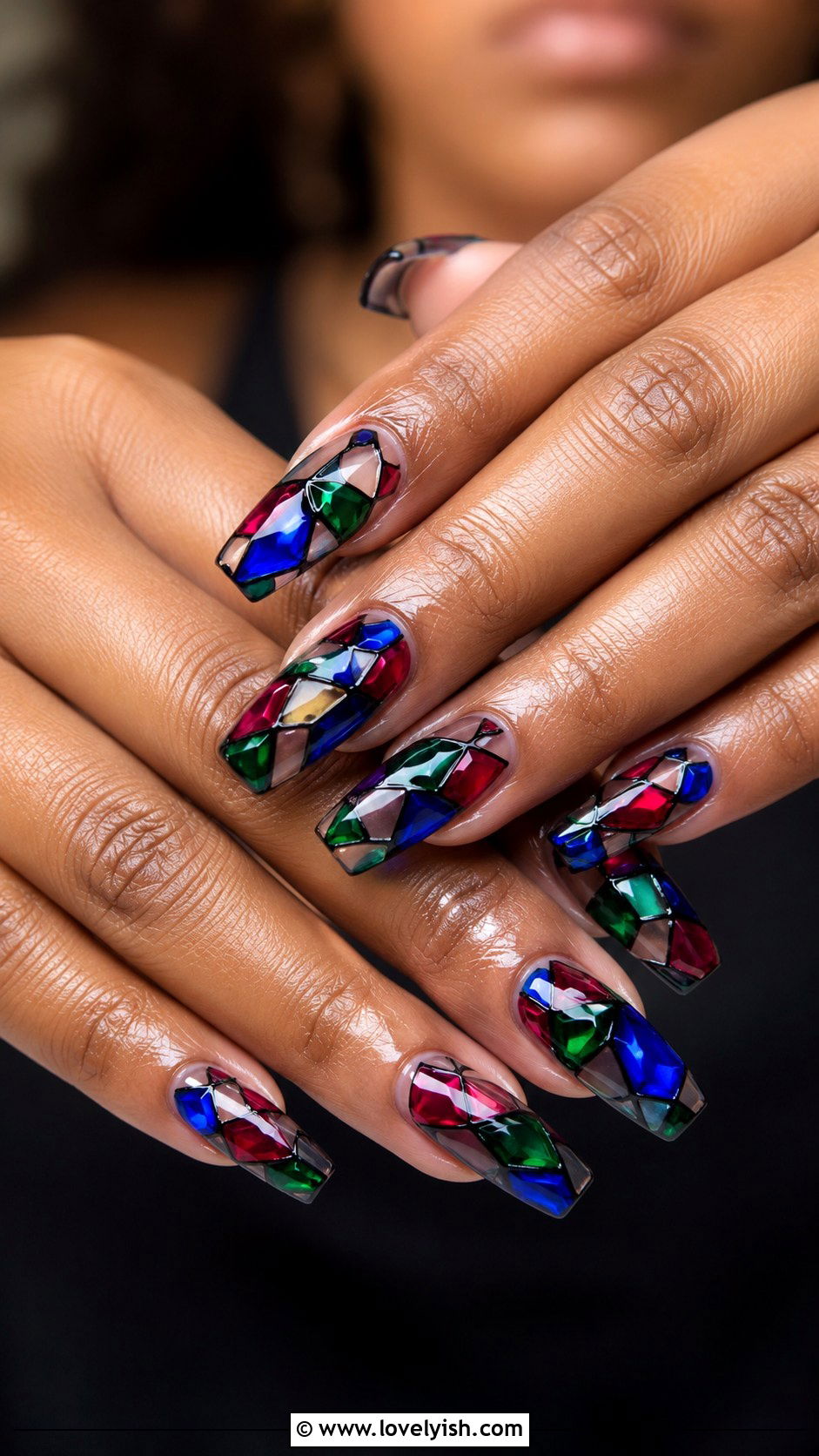 Stained Glass Abstract Nails - 38 abstract nail art - 38 abstract nail art
