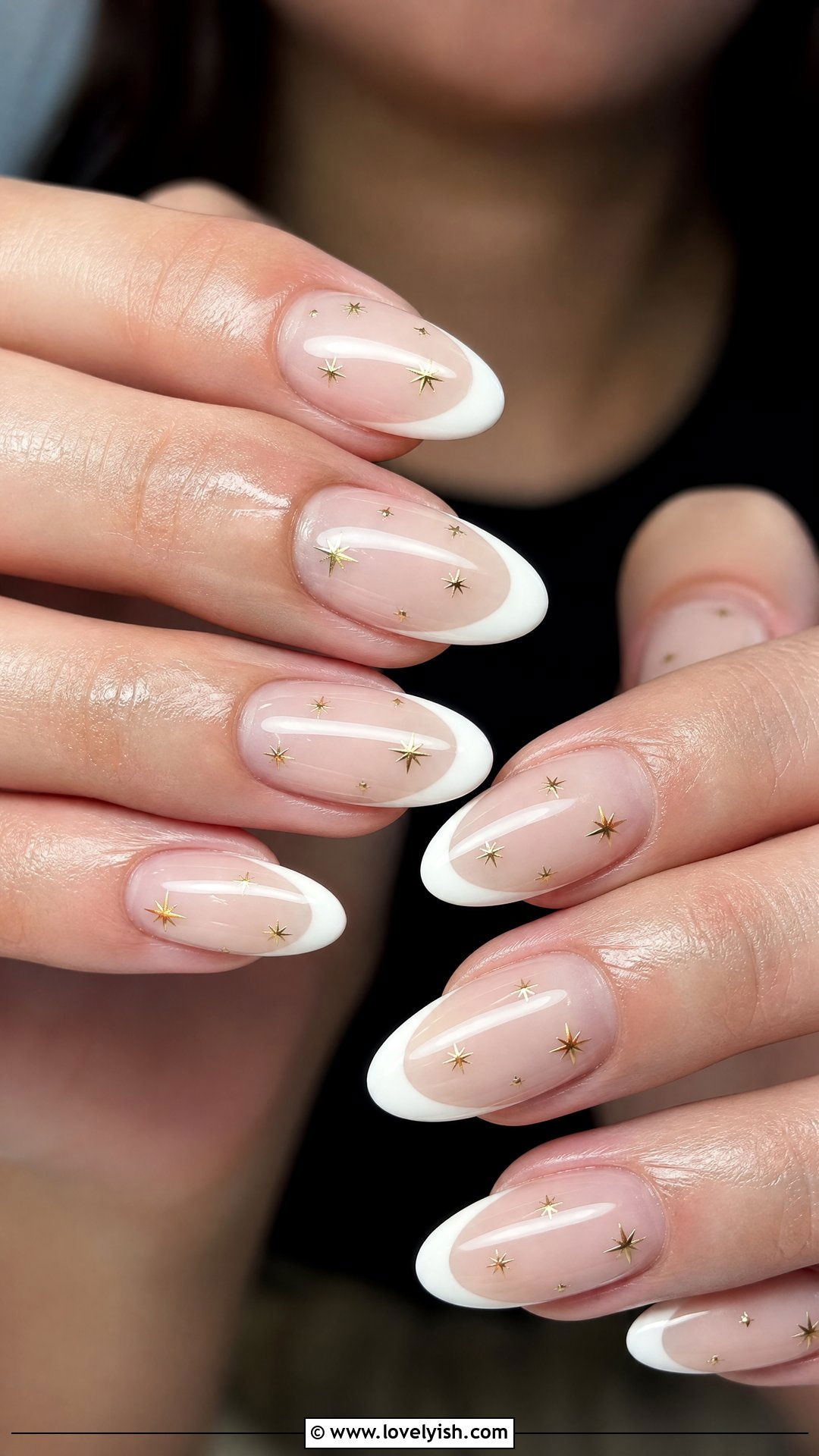 Star Detail French Tip - 50 cute french tip nail designs - 50 cute french tip nail designs