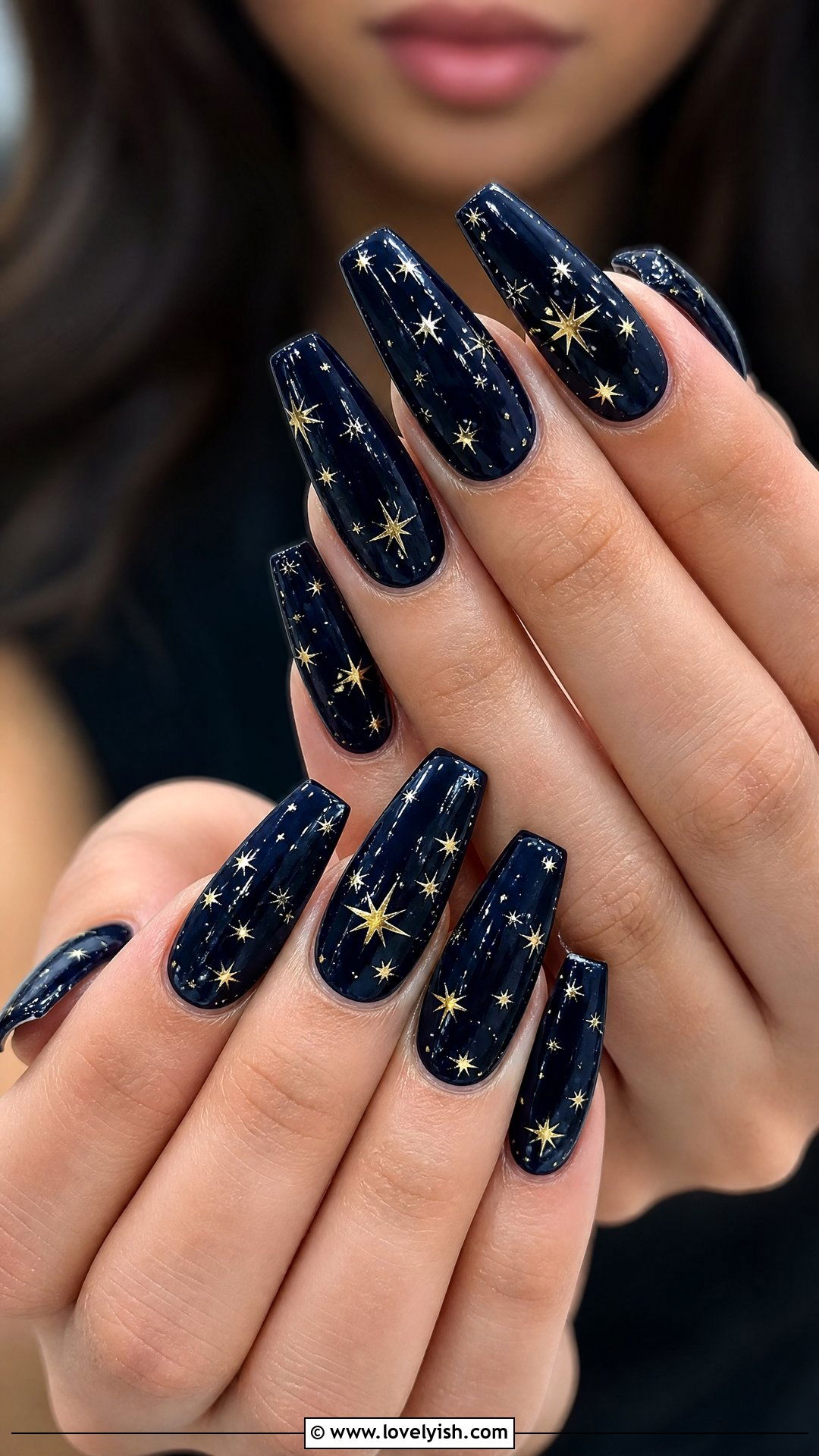 Star Print Holiday Nails - 50 holiday nails - 50 holiday nails