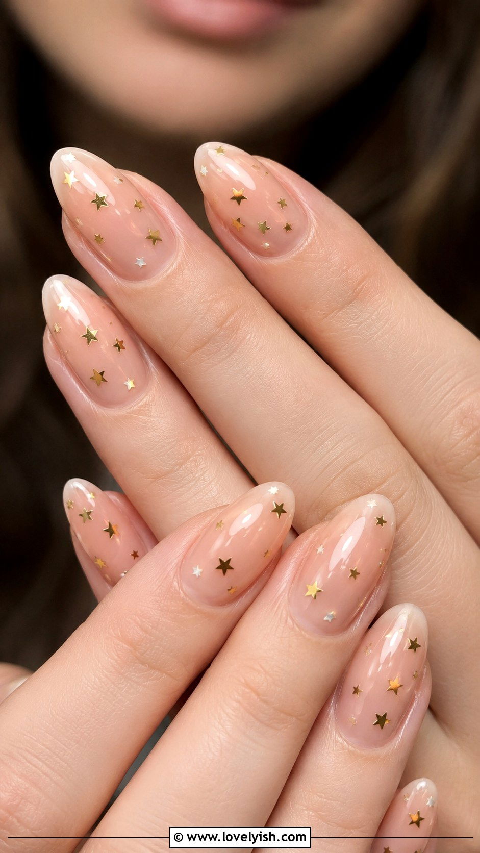 Star Sticker Nude Nails - 50 quick nail designs - 50 quick nail designs
