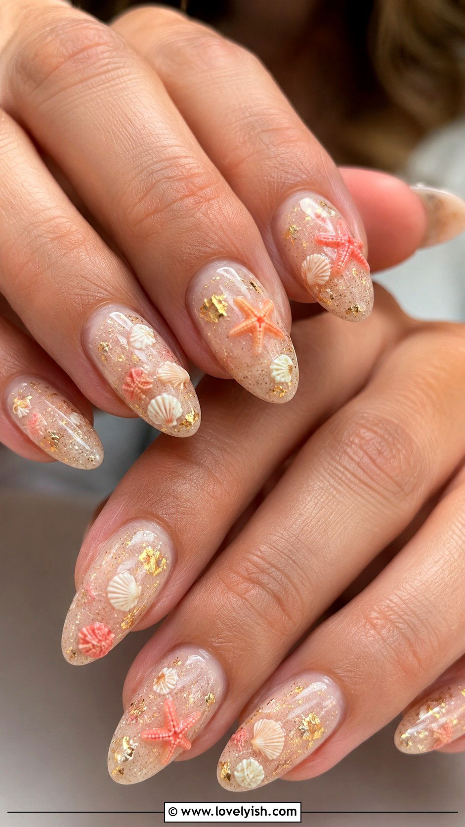 Starfish and Seashell Nails - 43 summer nail designs - 43 summer nail designs