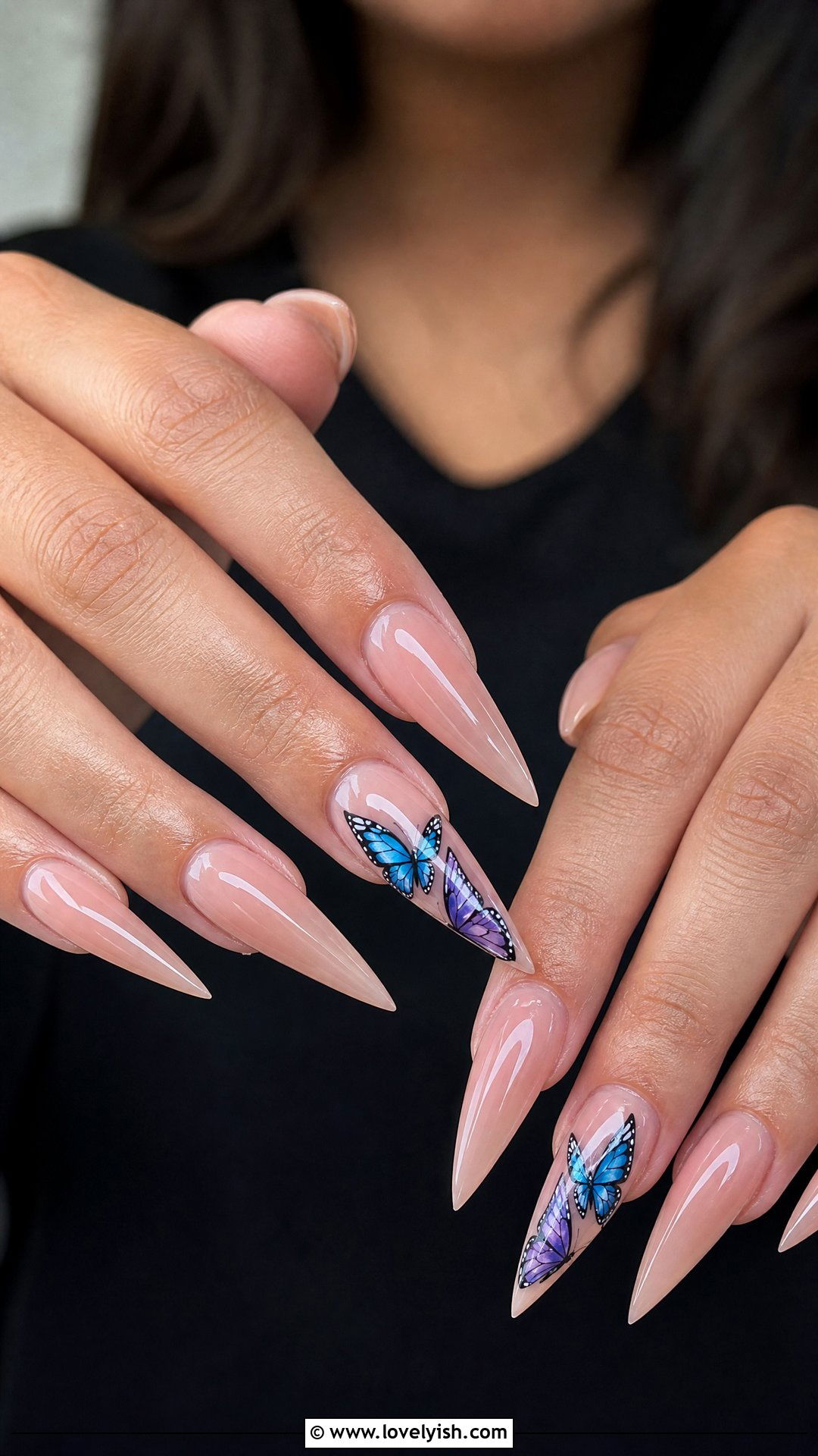 Stiletto Butterfly Nails - 50 butterfly nails - 50 butterfly nails
