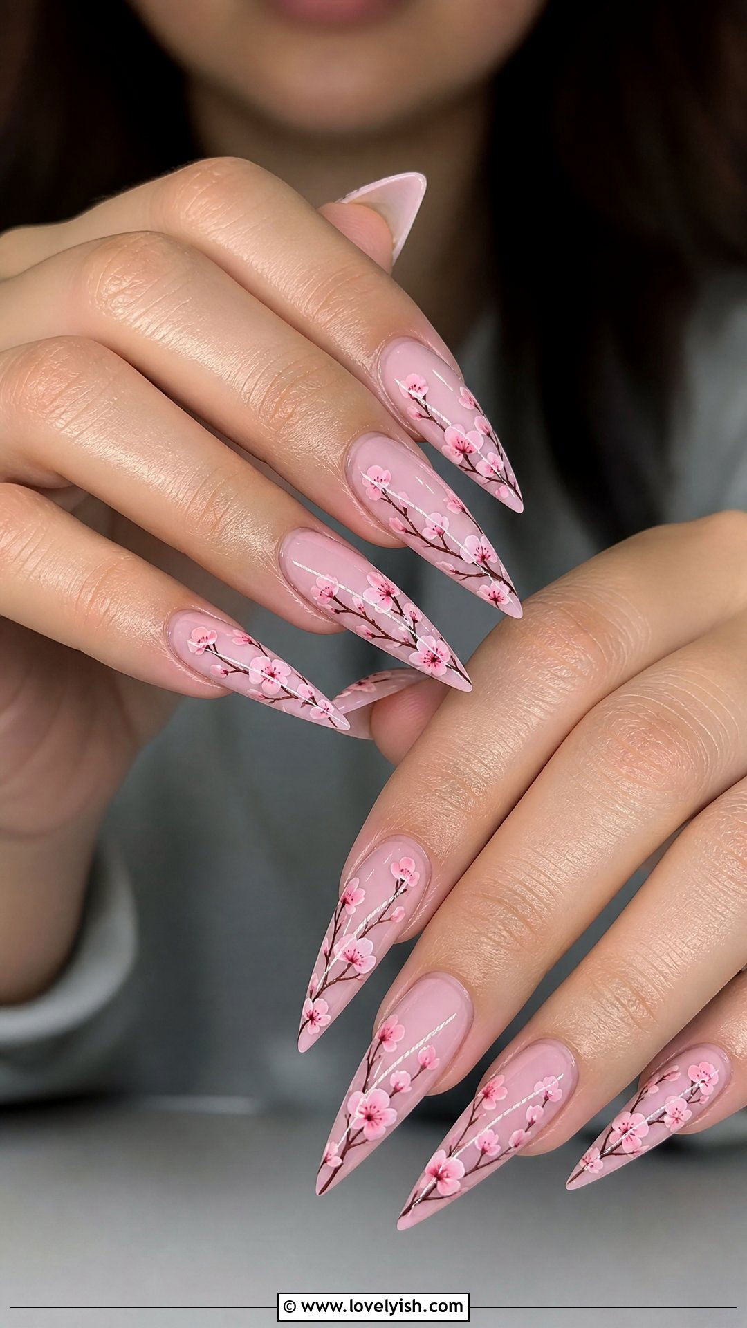 Stiletto Cherry Blossom Nails - 50 cherry blossom nails - 50 cherry blossom nails