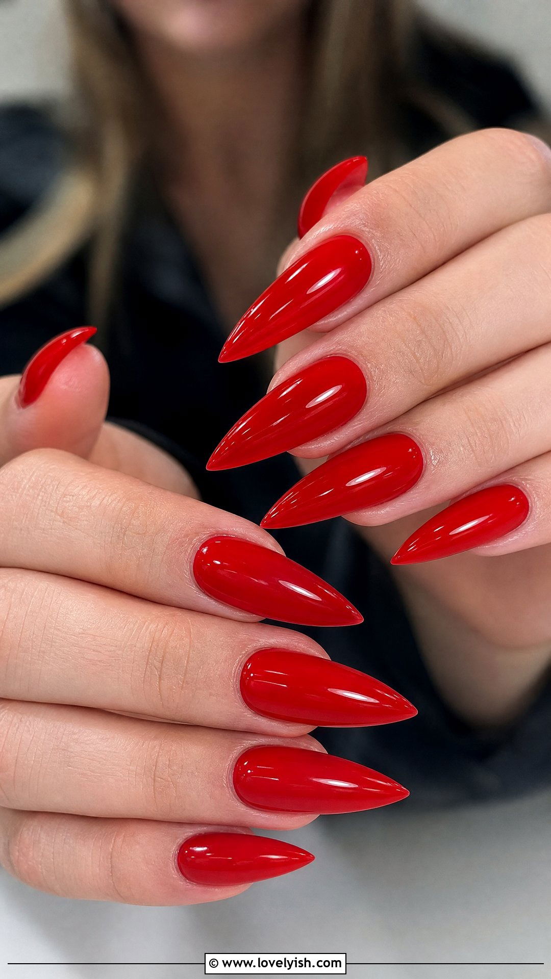 Stiletto Cherry Red Builder Gel Nails - 50 builder gel nails - 50 builder gel nails