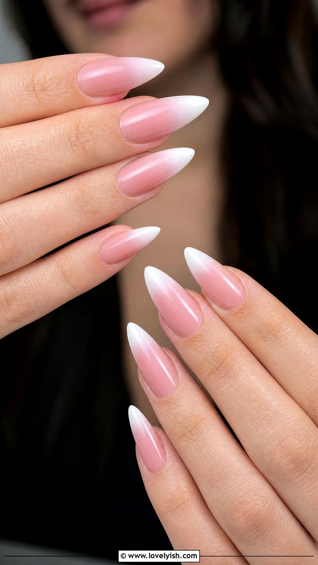 Stiletto French Ombre - 50 french ombre nails - 50 french ombre nails