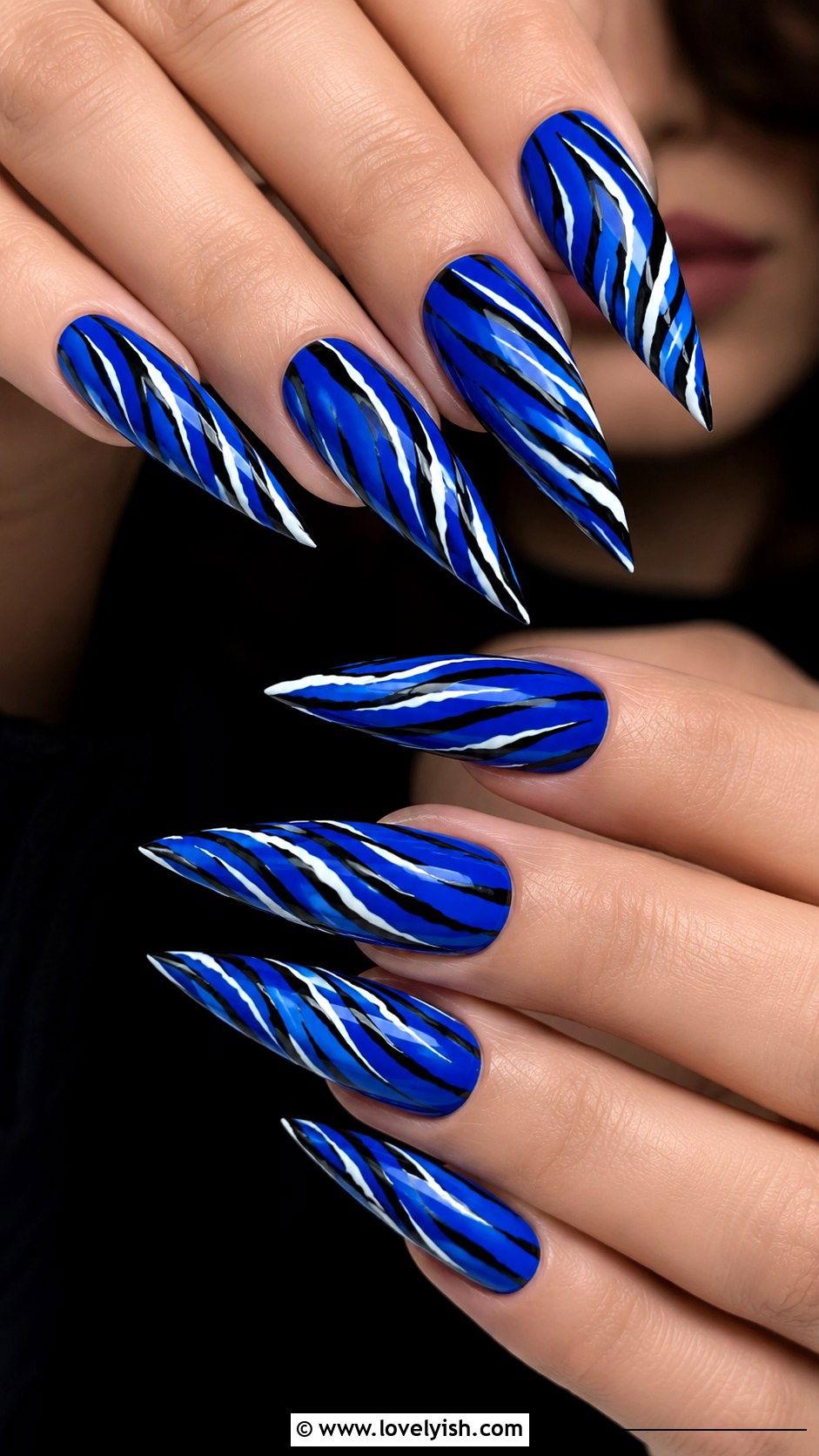 Stiletto Zebra Print Nails - 50 zebra print nails - 50 zebra print nails