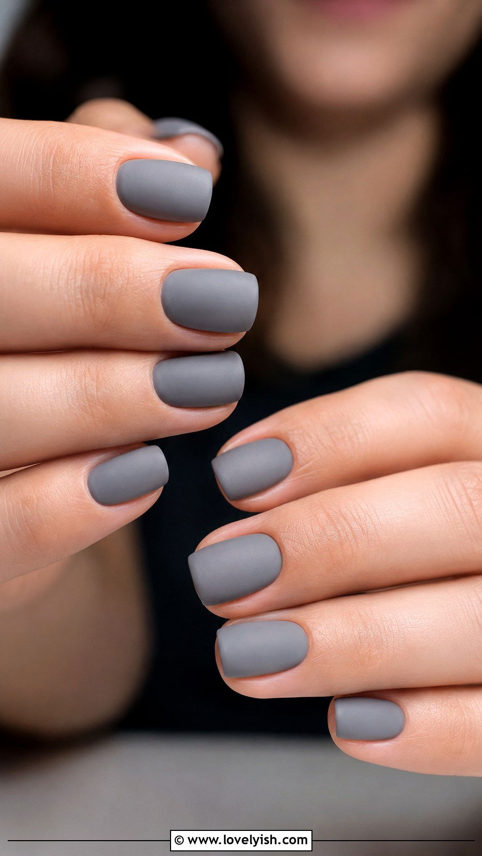Stone Grey Matte Nails Short - 50 work appropriate nails - 50 work appropriate nails