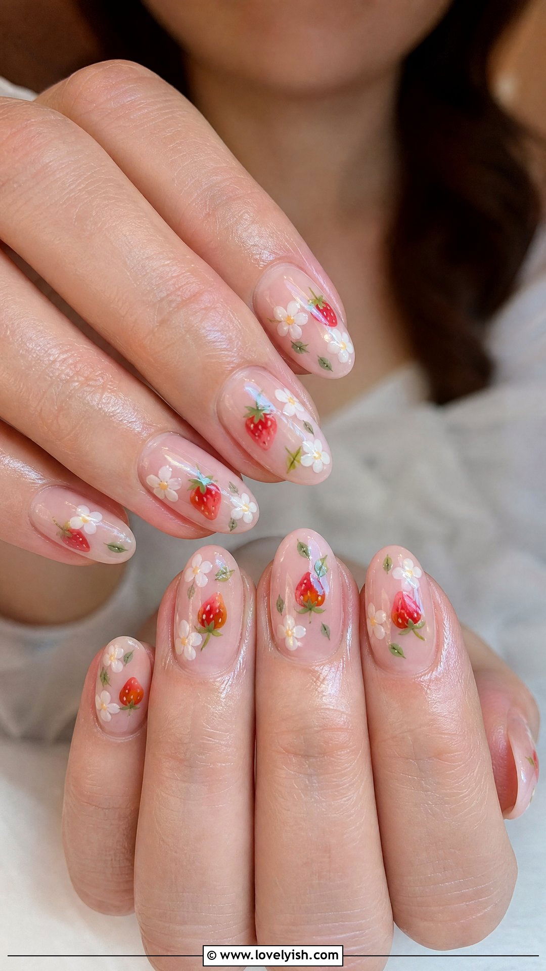 Strawberry Blossom Nails - 50 strawberry nails - 50 strawberry nails