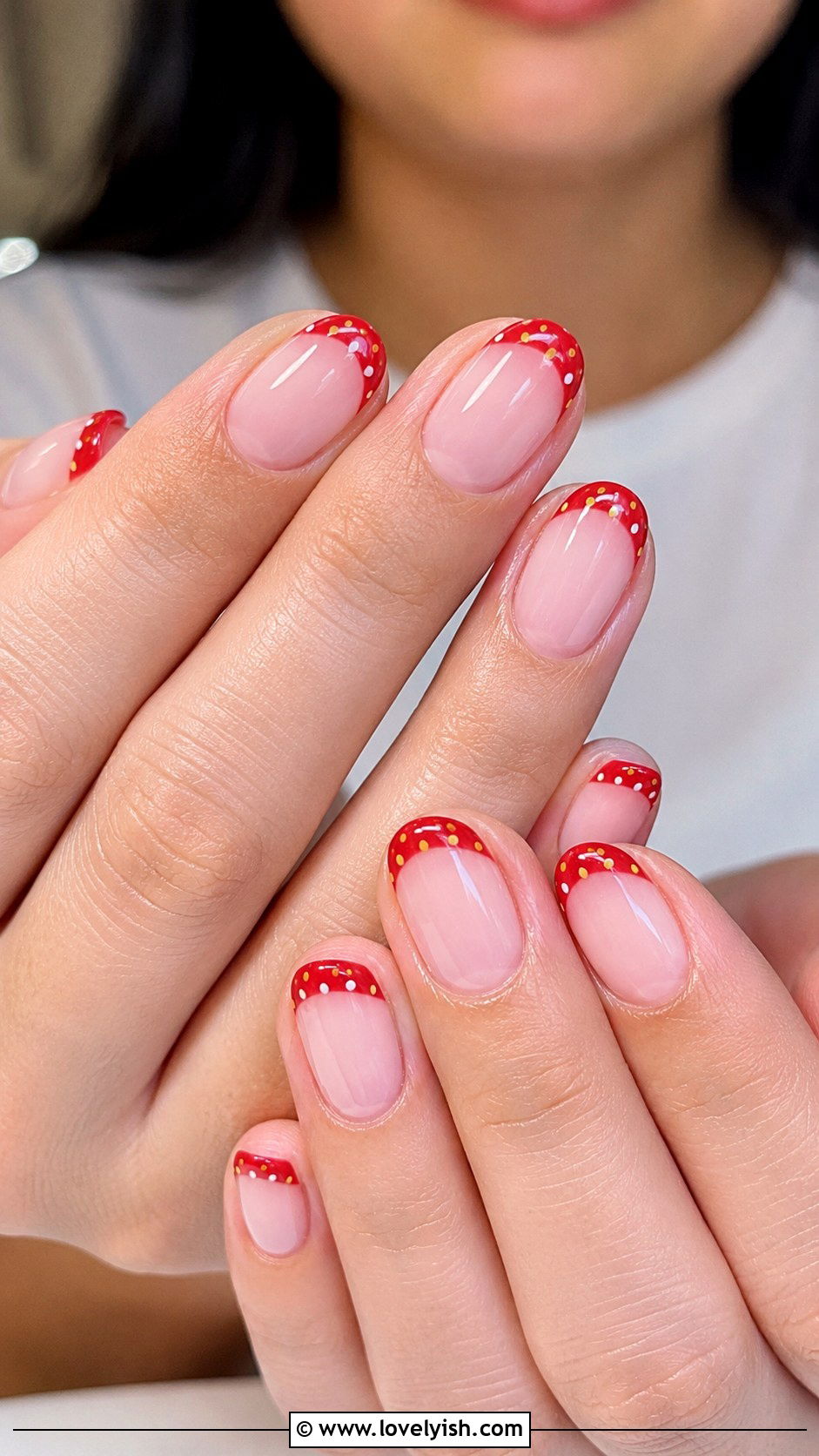 Strawberry French Tip Nails - 50 unique nail designs - 50 unique nail designs