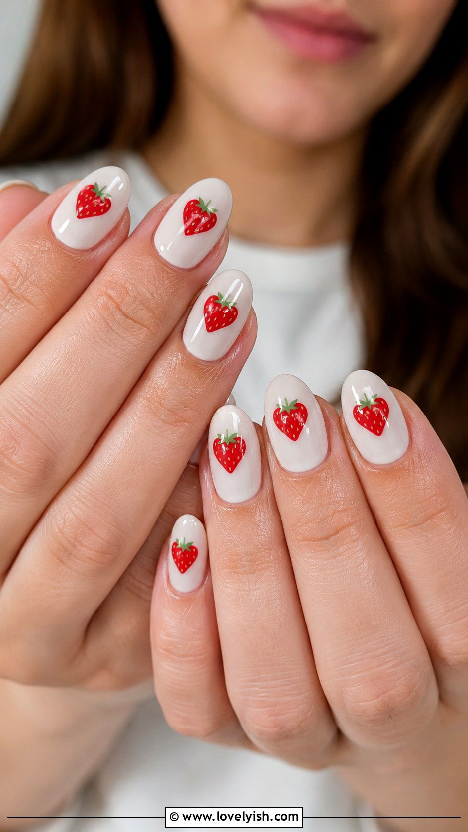 Strawberry Heart Nails - 25 heart nail designs - 25 heart nail designs