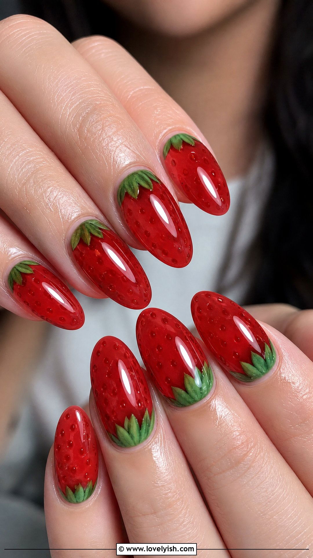 Strawberry Jelly Nails - 50 strawberry nails - 50 strawberry nails