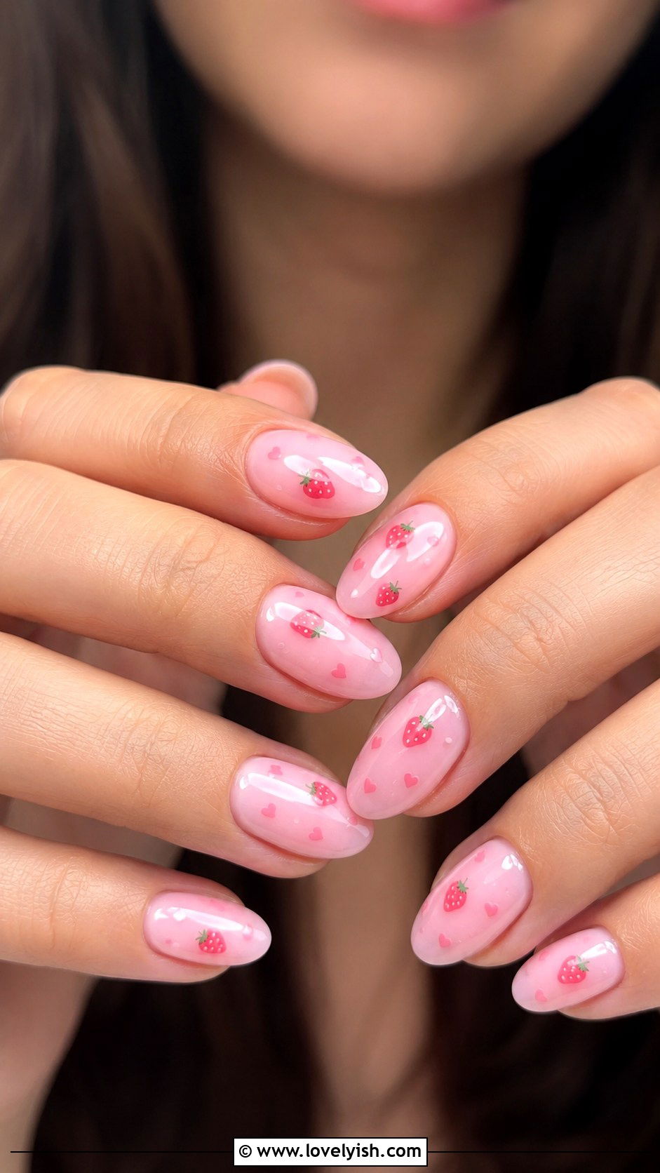 Strawberry Milk Manicure - 50 manicure - 50 manicure